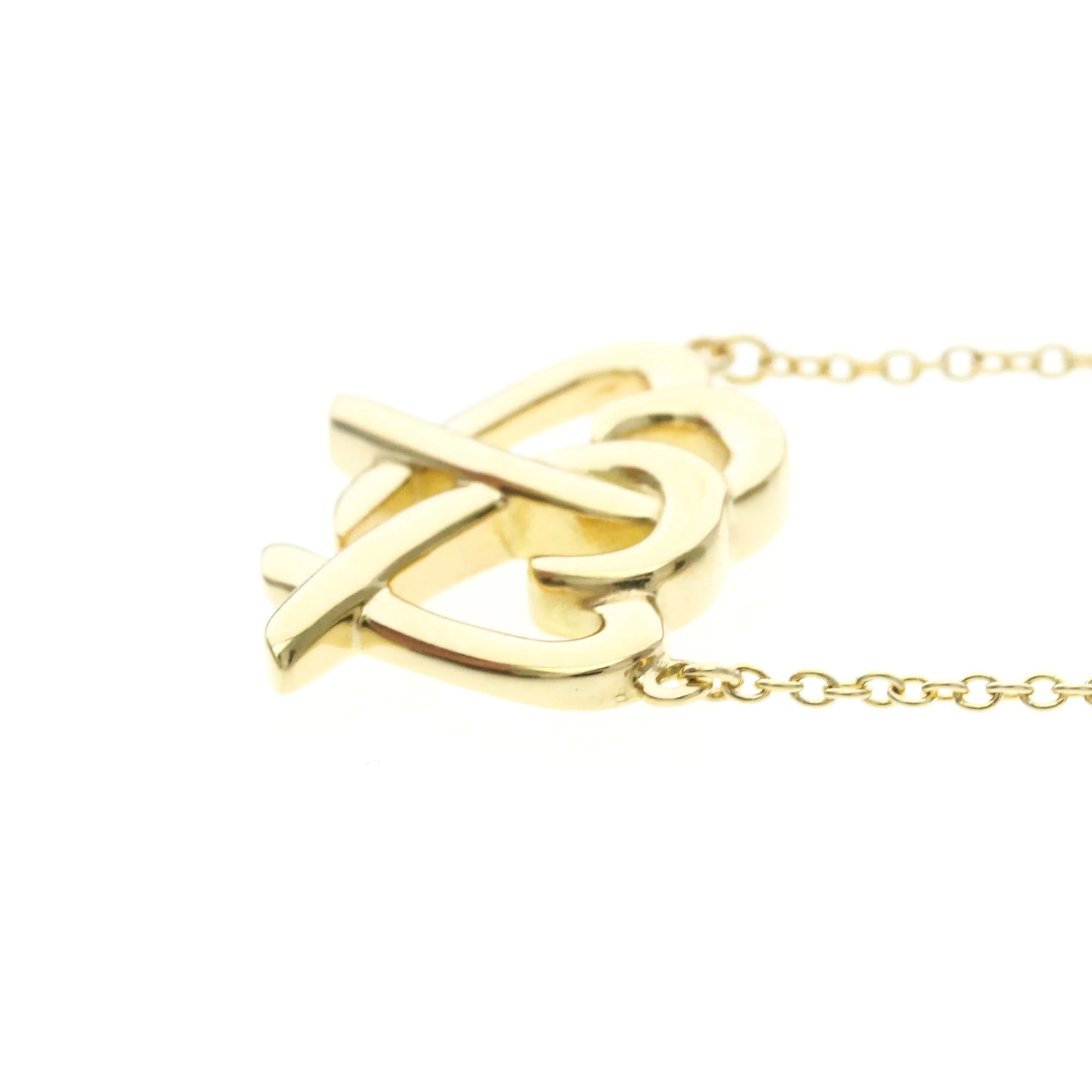 Double Loving Heart Pendant Necklace 18K Yellow Gold - Image 3