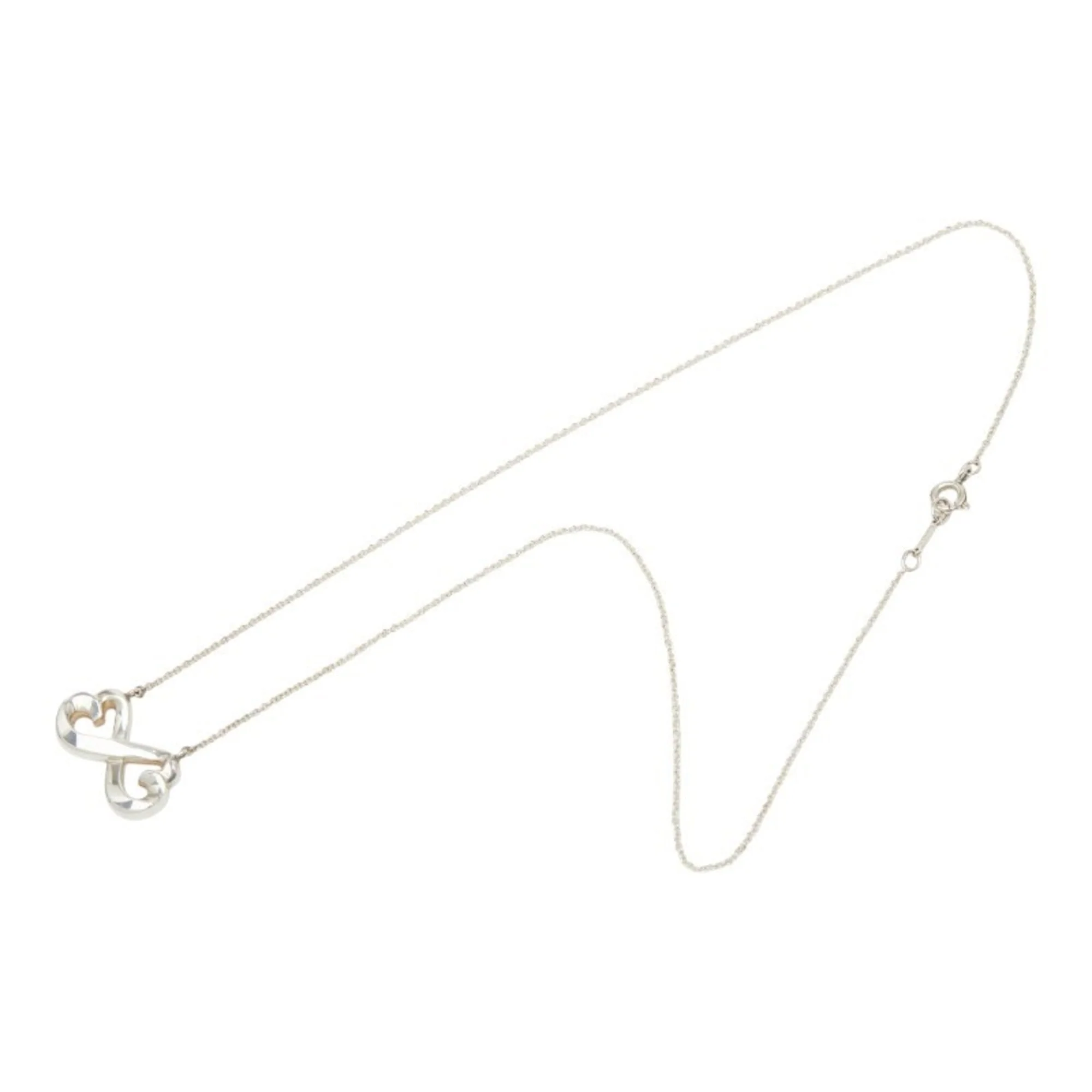 Double Loving Heart Pendant Necklace Sterling Silver - Image 4