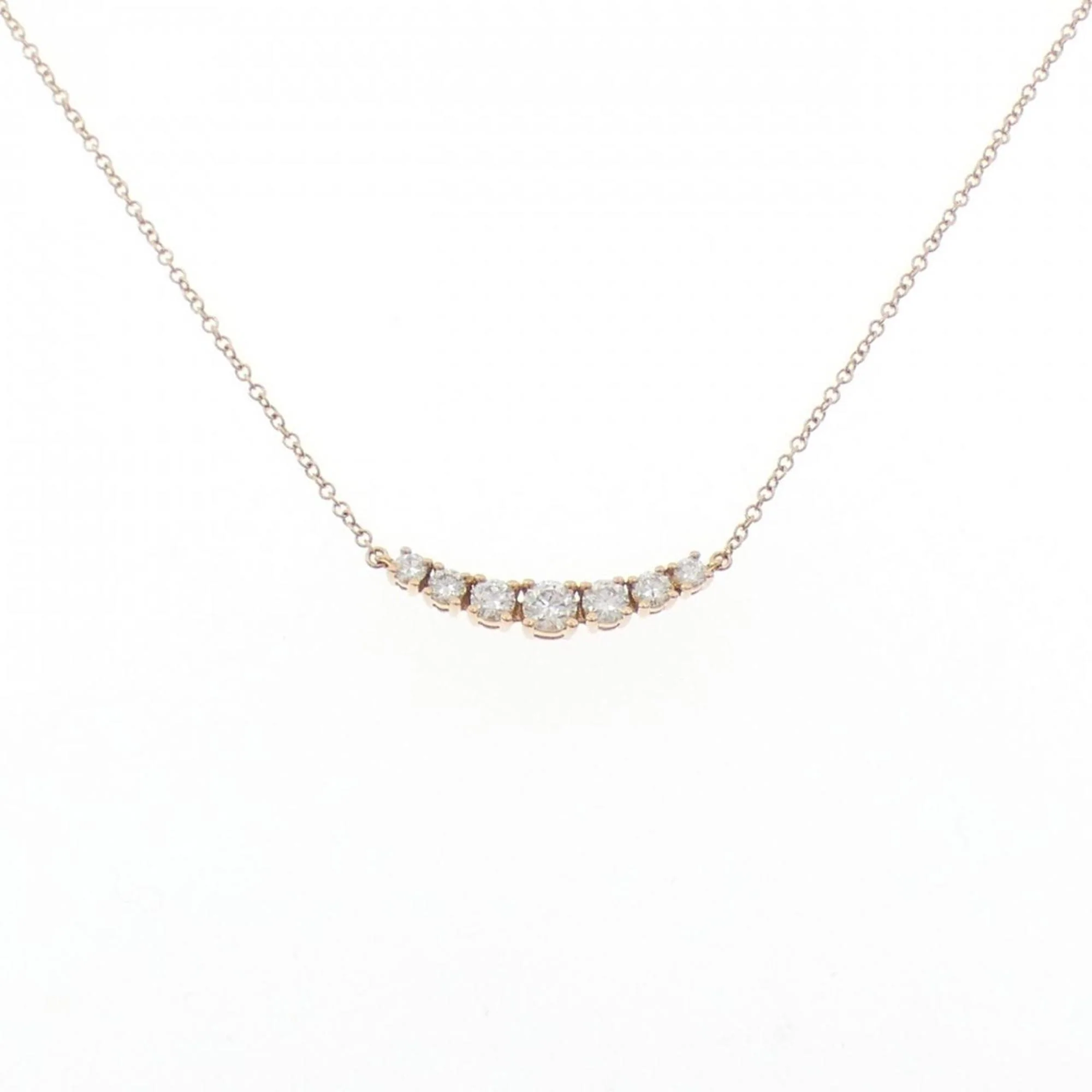 East West Pendant Necklace 18K Rose Gold with Diamond