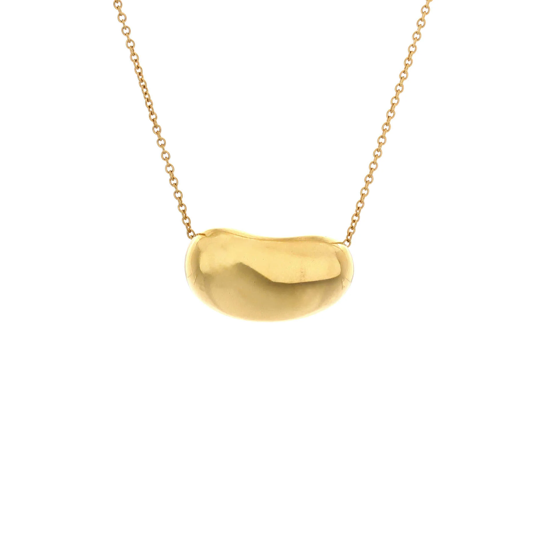 Elsa Peretti Bean Pendant Necklace 18K Yellow Gold 20mm