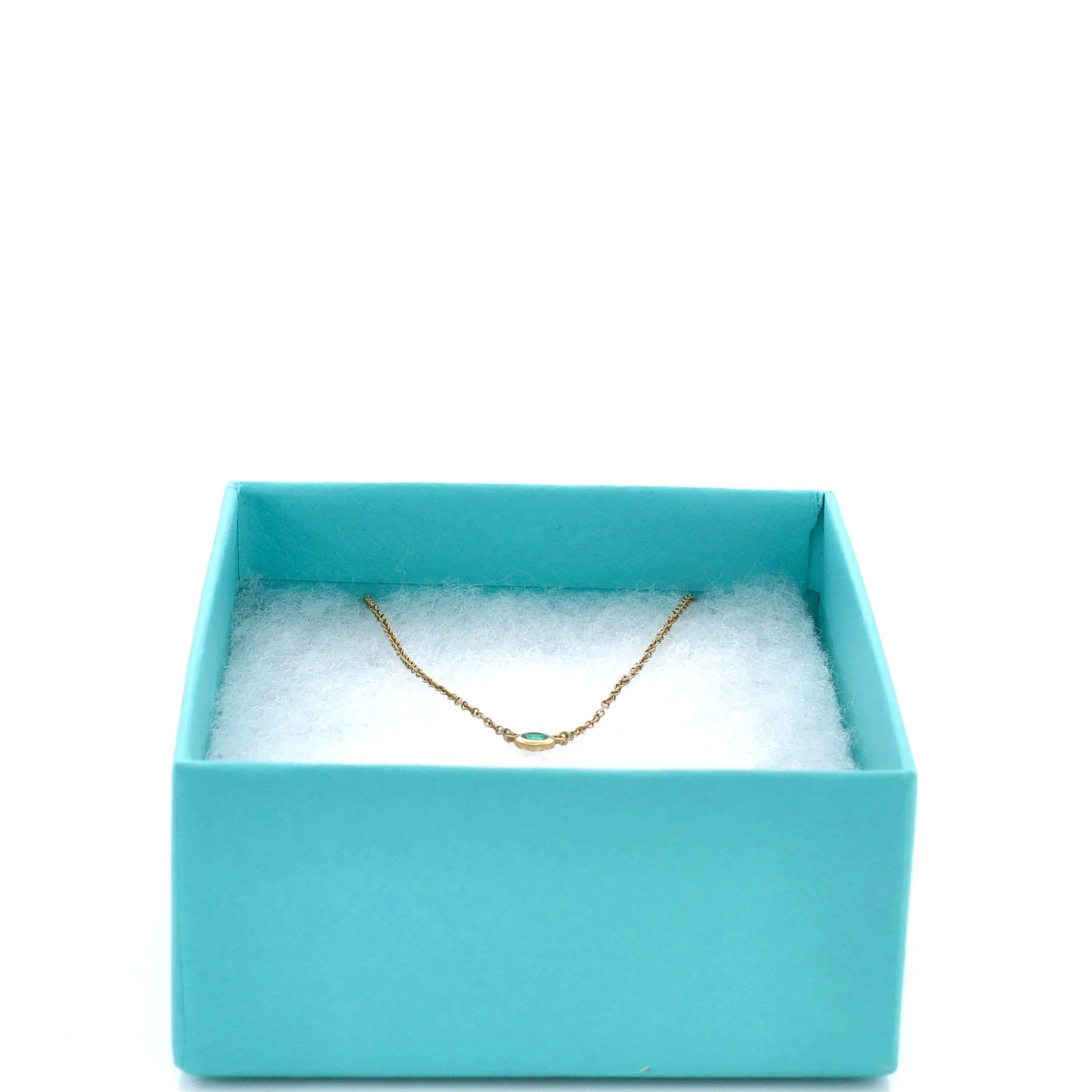 Elsa Peretti Color By The Yard Pendant Necklace 18K Yellow Gold with Emerald .07CT - Image 2