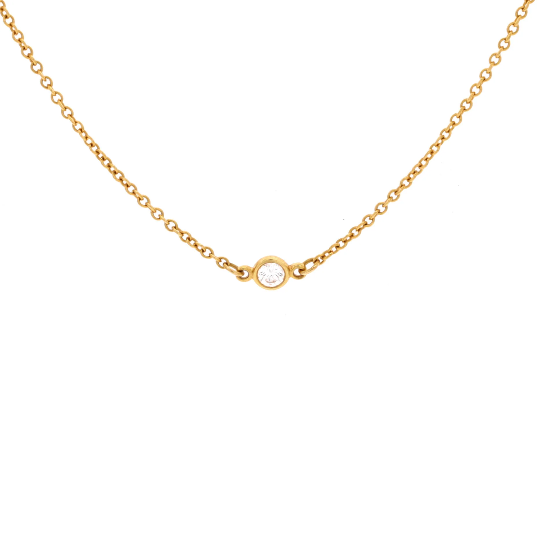 Elsa Peretti Diamonds By The Yard 5 Stone Necklace 18K Yellow Gold and Diamonds 0.30CT