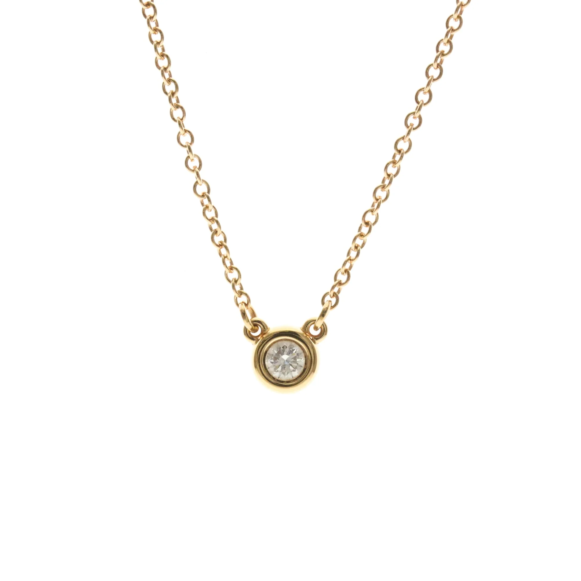 Elsa Peretti Diamonds By The Yard Pendant Necklace 18K Rose Gold and Diamond