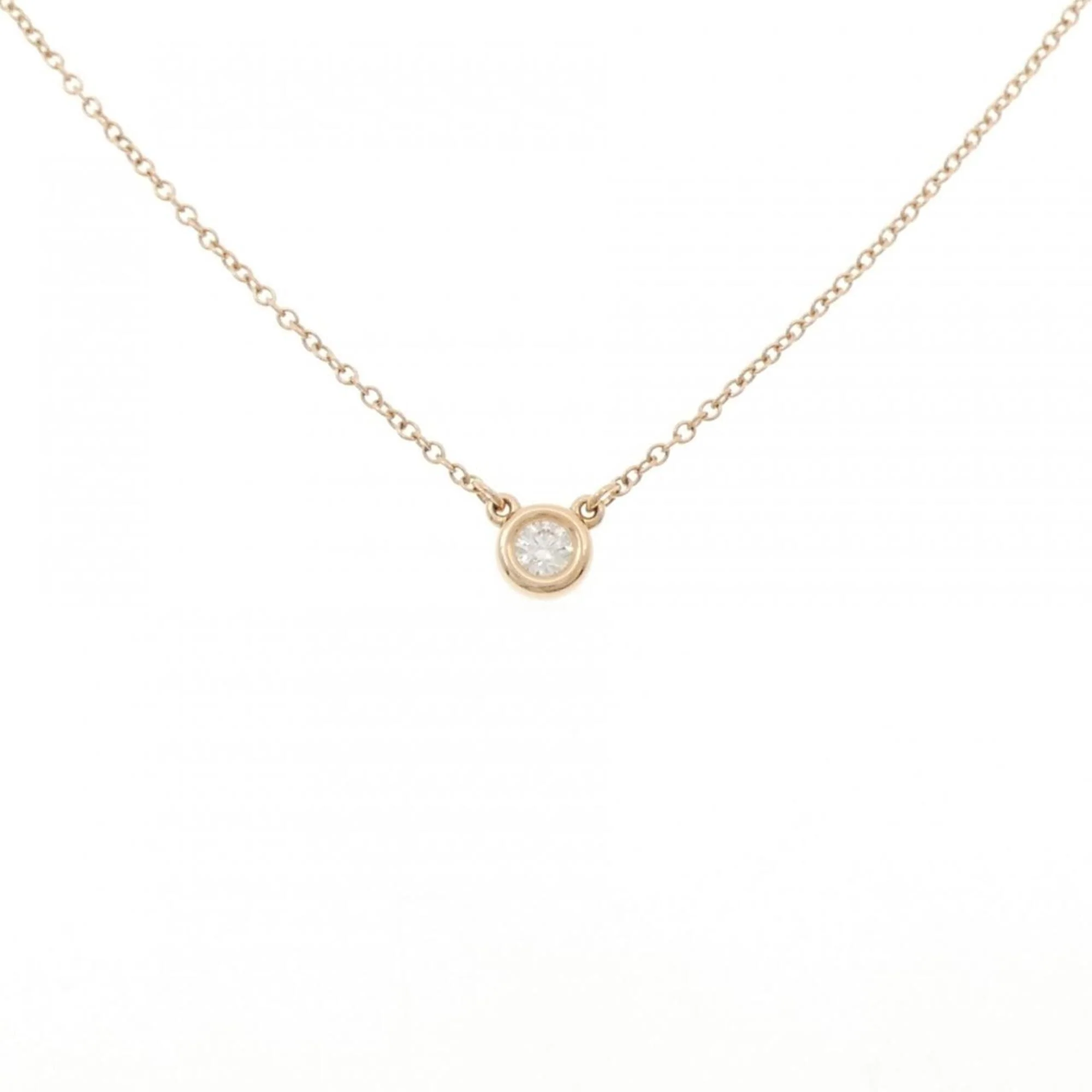 Elsa Peretti Diamonds By The Yard Pendant Necklace 18K Rose Gold and Diamond