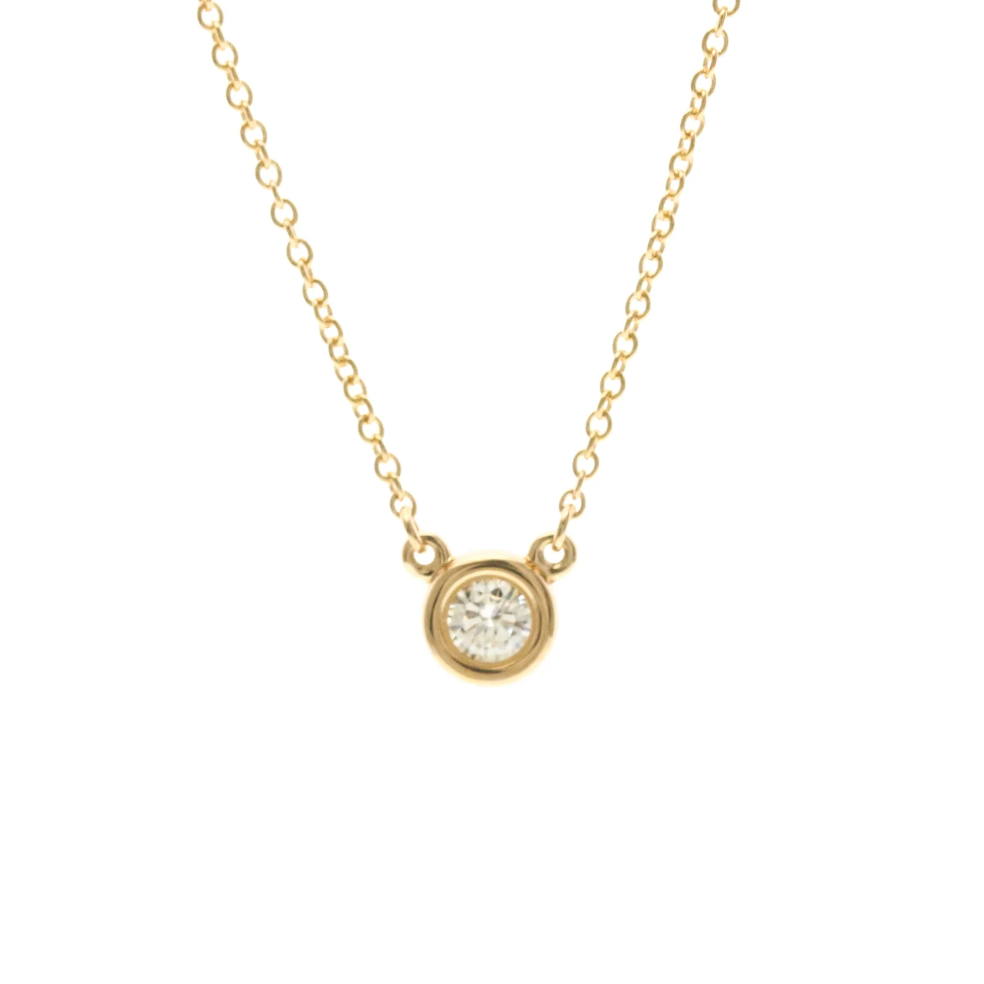 Elsa Peretti Diamonds By The Yard Pendant Necklace 18K Rose Gold and Diamond