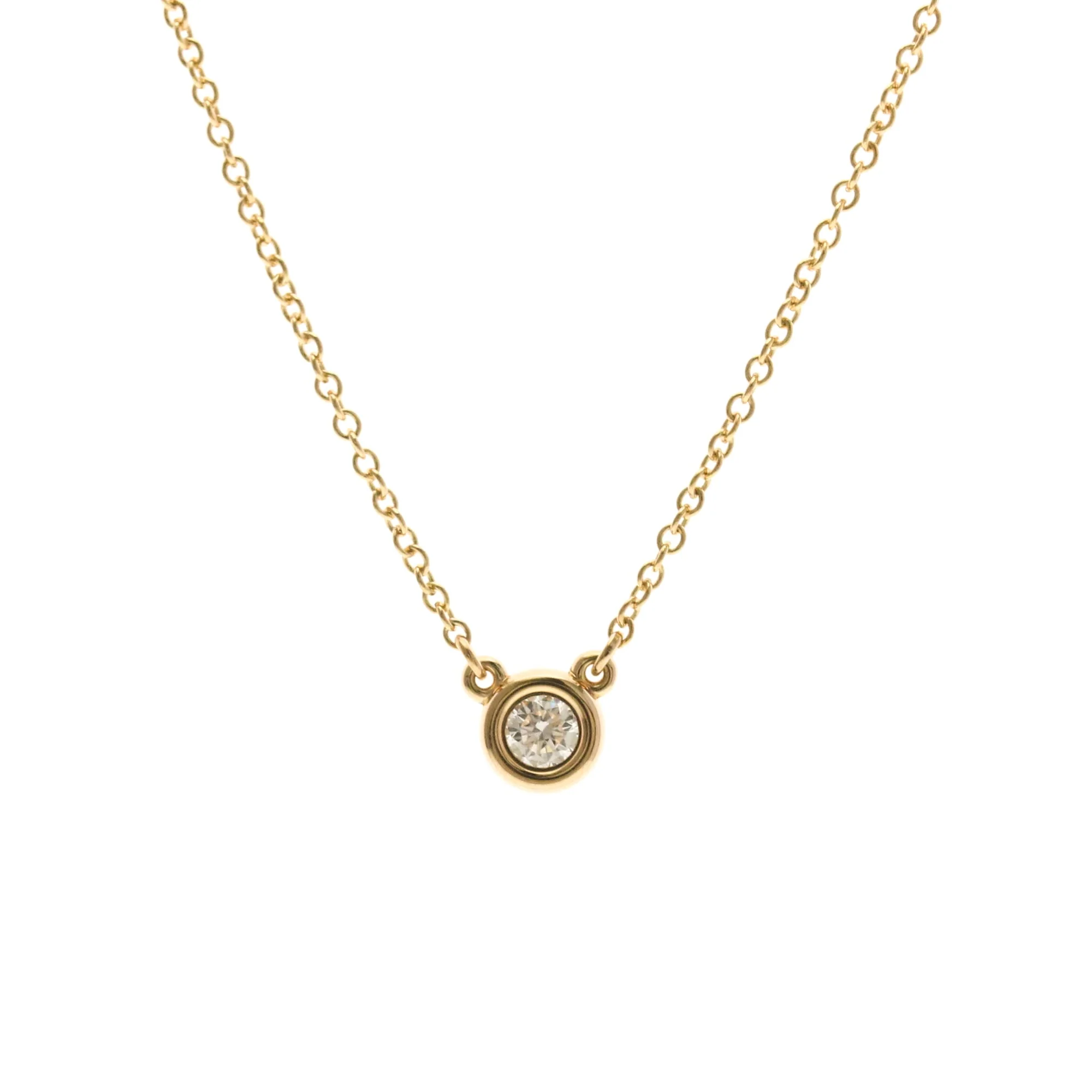 Elsa Peretti Diamonds By The Yard Pendant Necklace 18K Rose Gold and Diamond