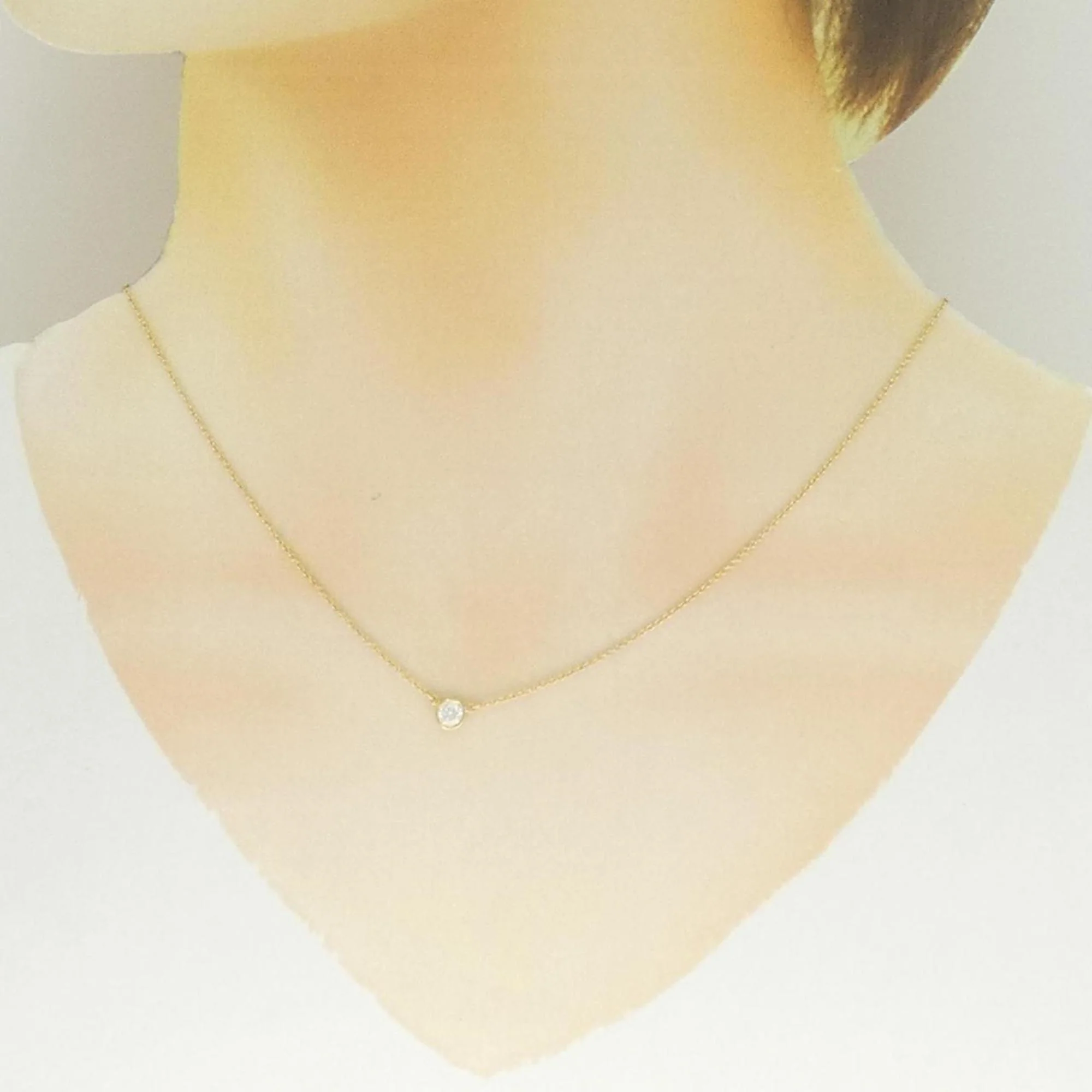 Elsa Peretti Diamonds By The Yard Pendant Necklace 18K Yellow Gold and Diamond 0.10-0.19CT - Image 6