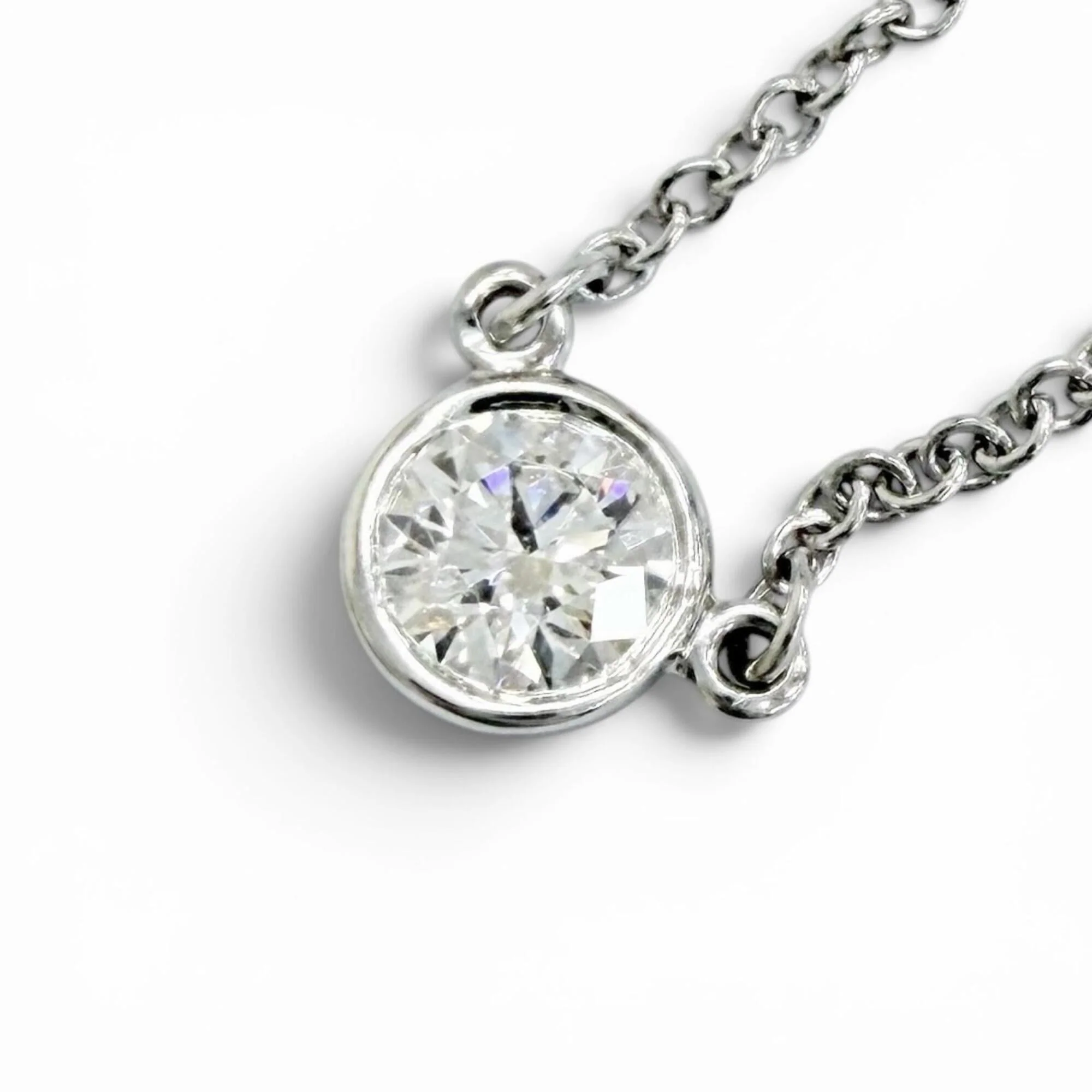 Elsa Peretti Diamonds By The Yard Pendant Necklace Platinum and Diamond 0.10-0.19CT