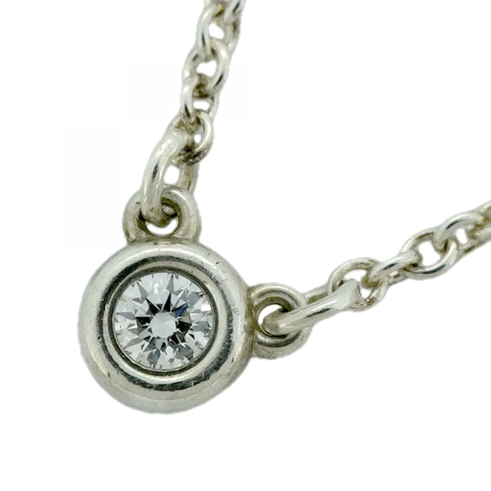 Elsa Peretti Diamonds By The Yard Pendant Necklace Sterling Silver and Diamond