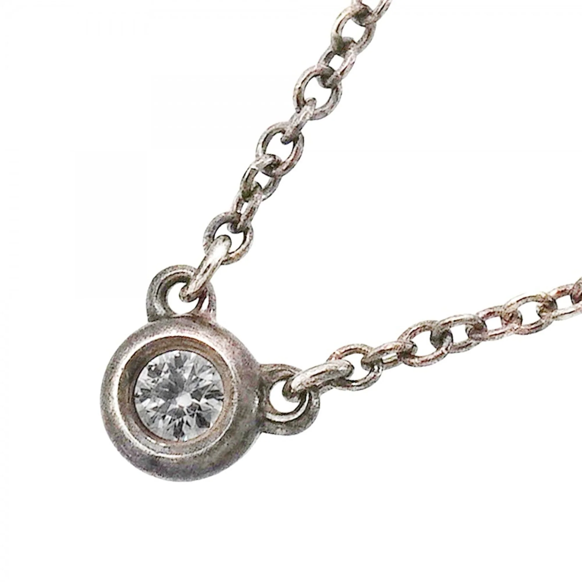 Elsa Peretti Diamonds By The Yard Pendant Necklace Sterling Silver and Diamond