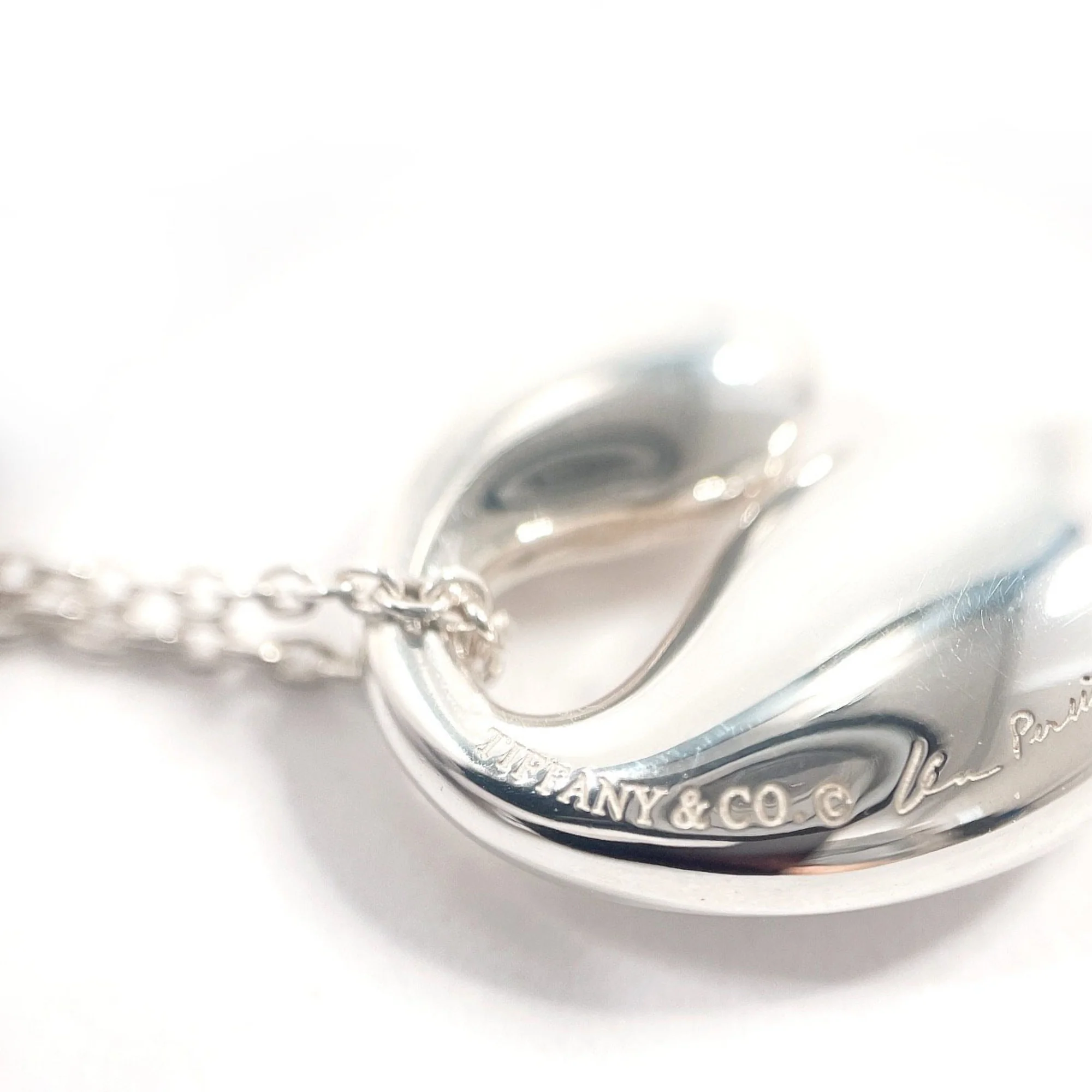 Elsa Peretti Double Teardrop Pendant Necklace Sterling Silver 16mm - Image 4