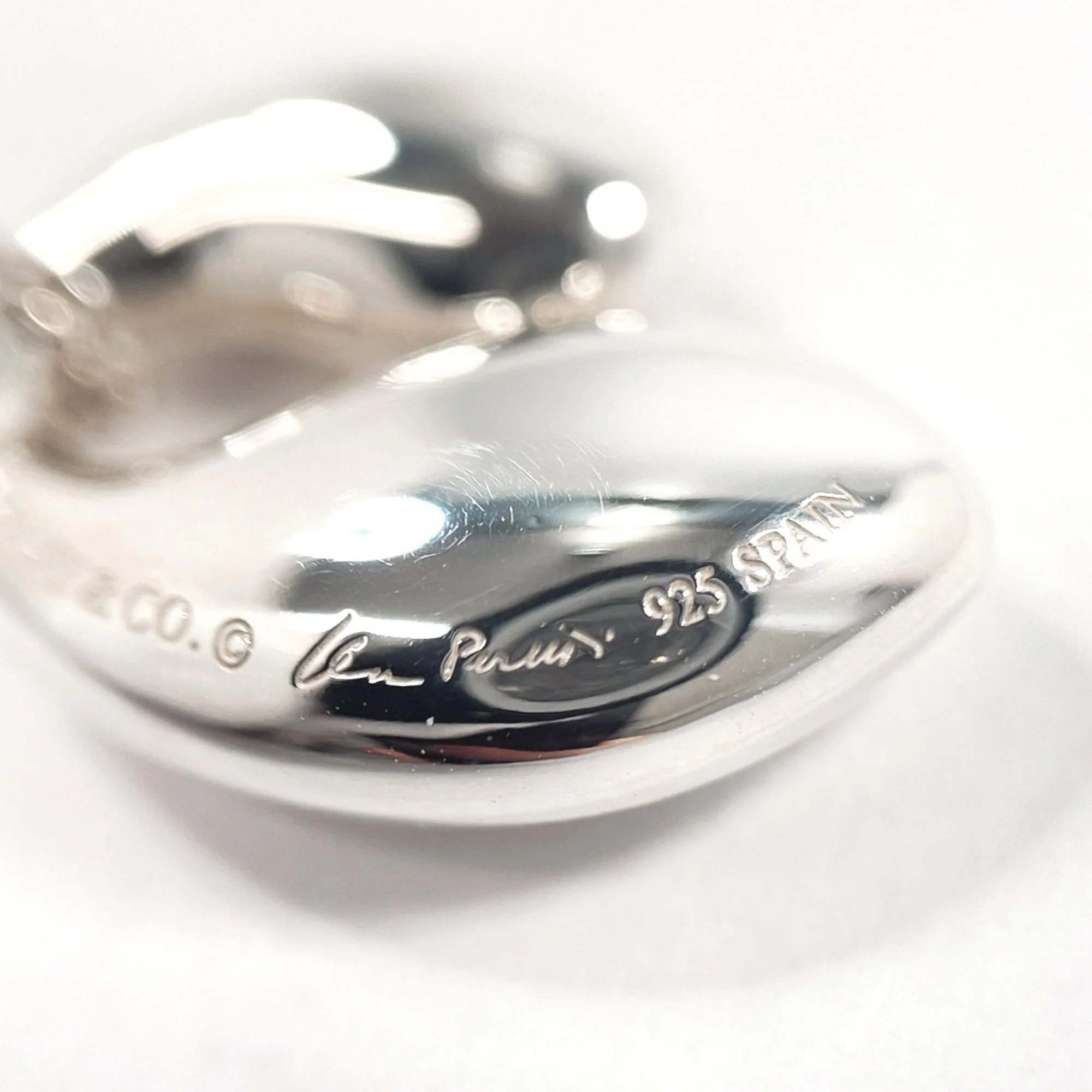 Elsa Peretti Double Teardrop Pendant Necklace Sterling Silver 16mm - Image 5