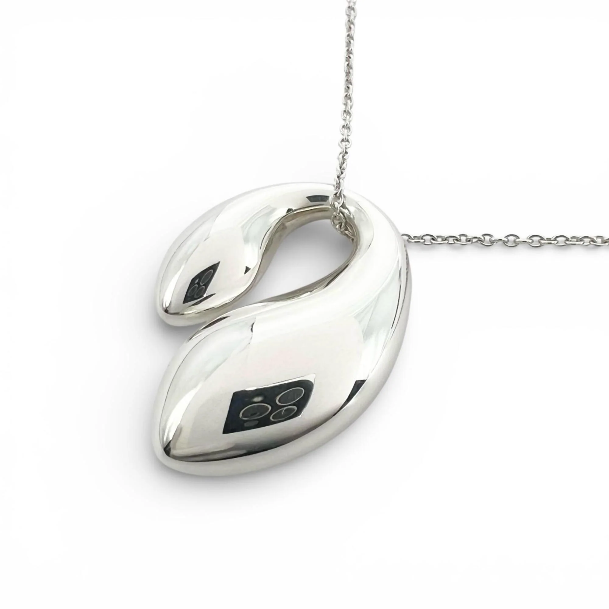 Elsa Peretti Double Teardrop Pendant Necklace Sterling Silver 25mm - Image 2