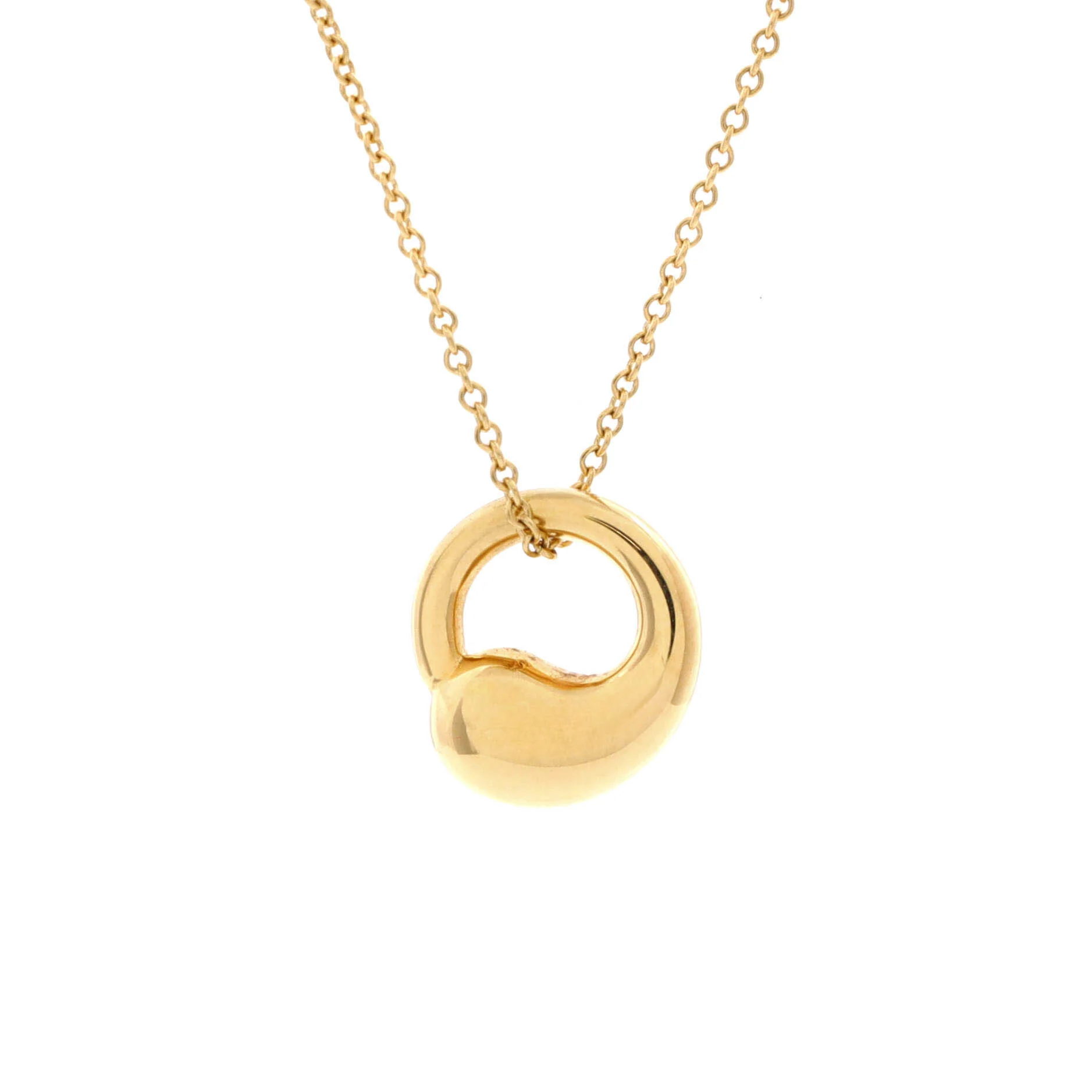 Elsa Peretti Eternal Circle Pendant Necklace 18K Yellow Gold 12mm