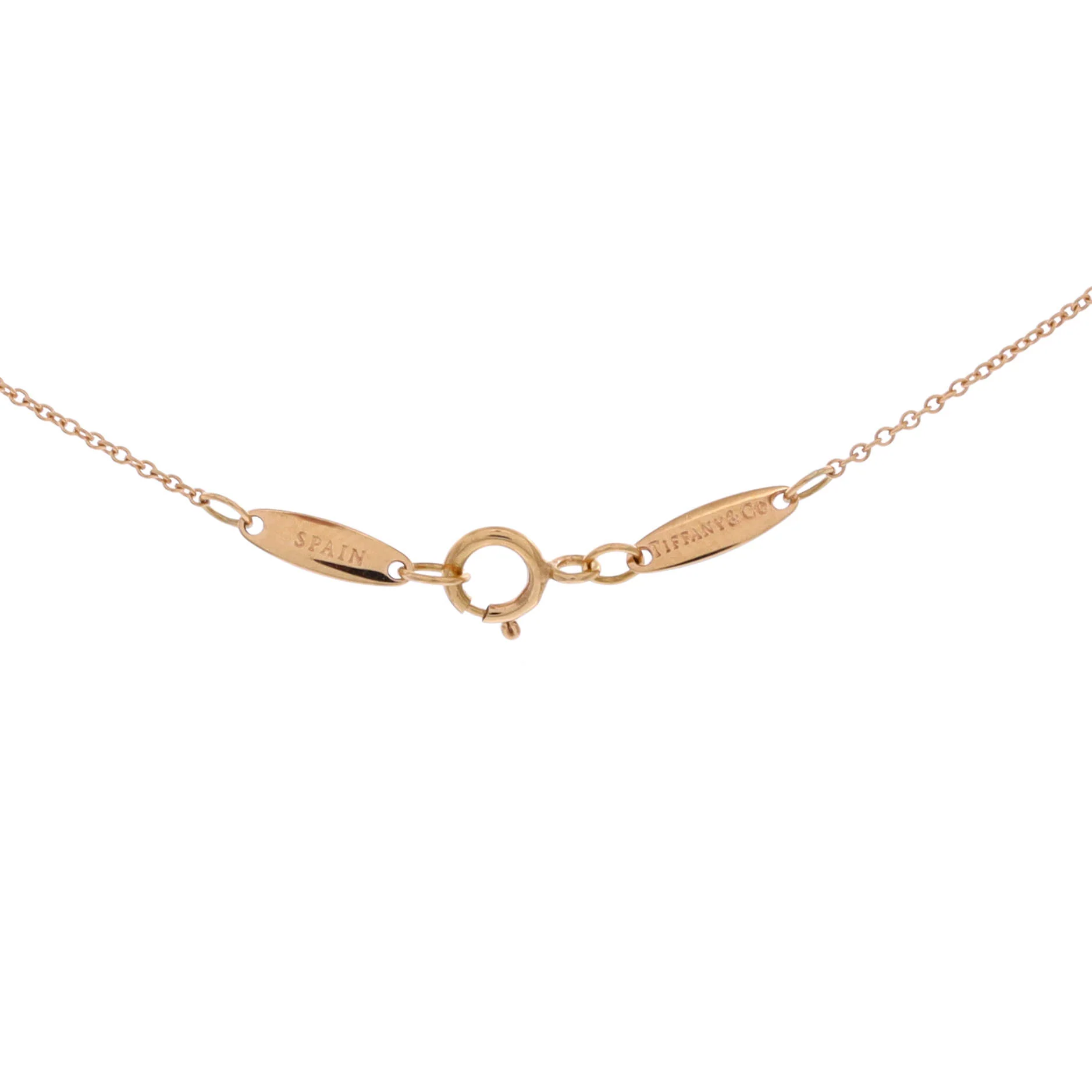 Elsa Peretti Open Heart Pendant Necklace 18K Rose Gold 7mm - Image 3