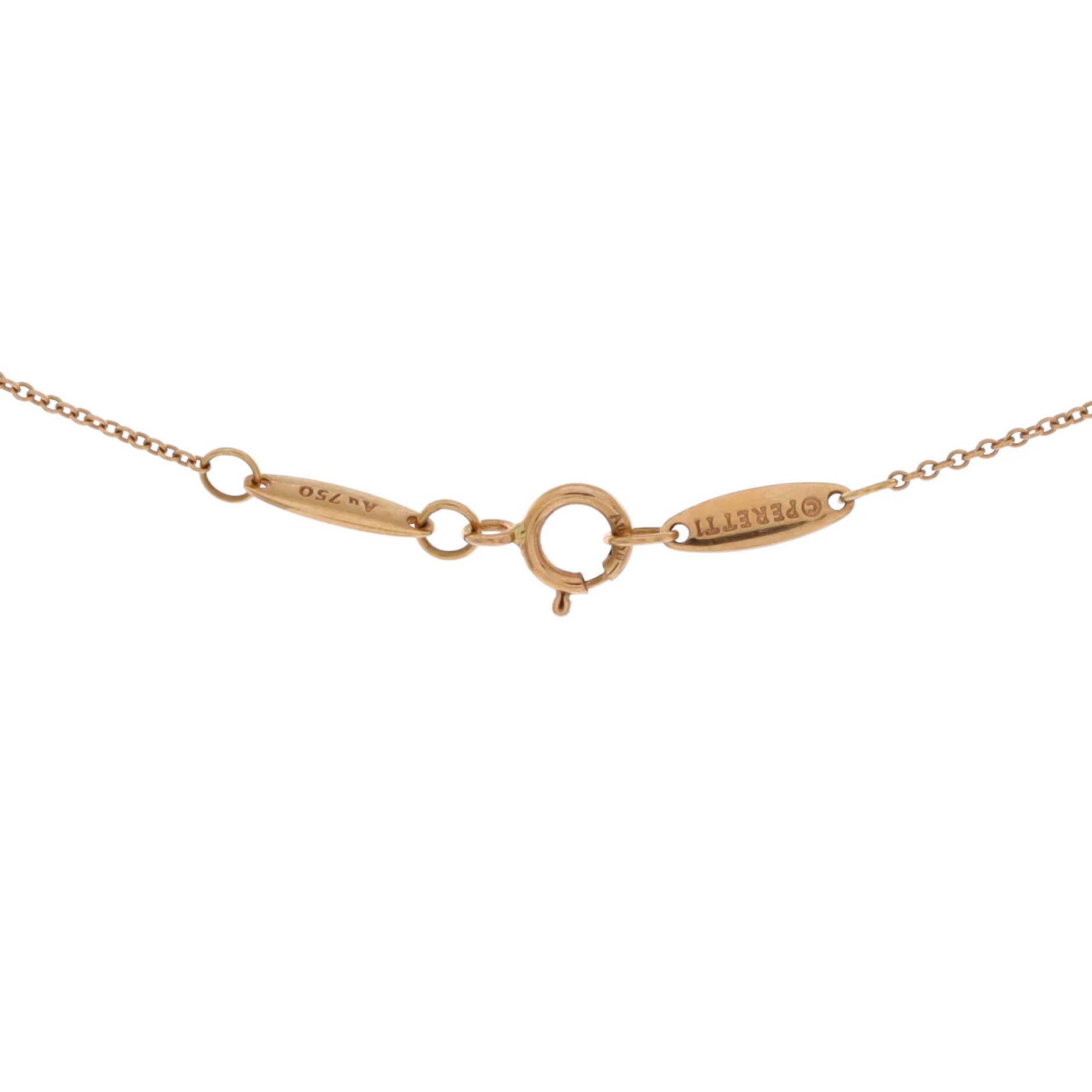 Elsa Peretti Open Heart Pendant Necklace 18K Rose Gold 7mm - Image 3