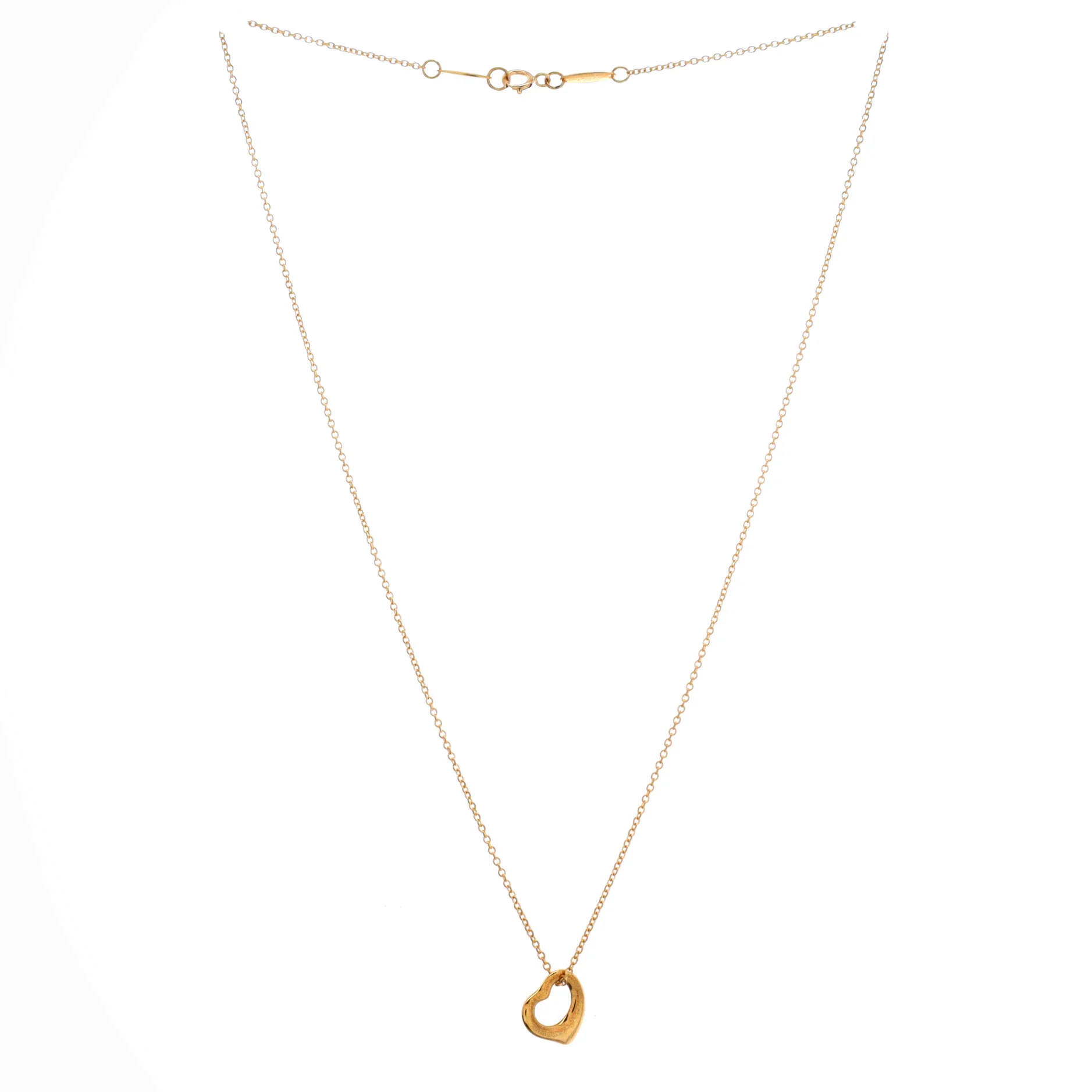 Elsa Peretti Open Heart Pendant Necklace 18K Yellow Gold 11mm - Image 2