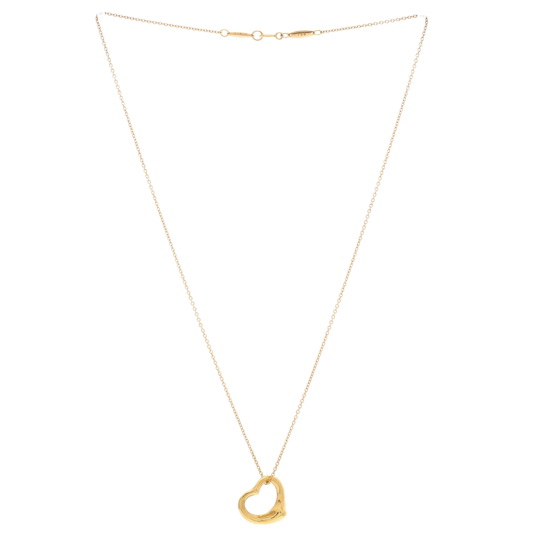 Elsa Peretti Open Heart Pendant Necklace 18K Yellow Gold 16mm - Image 2