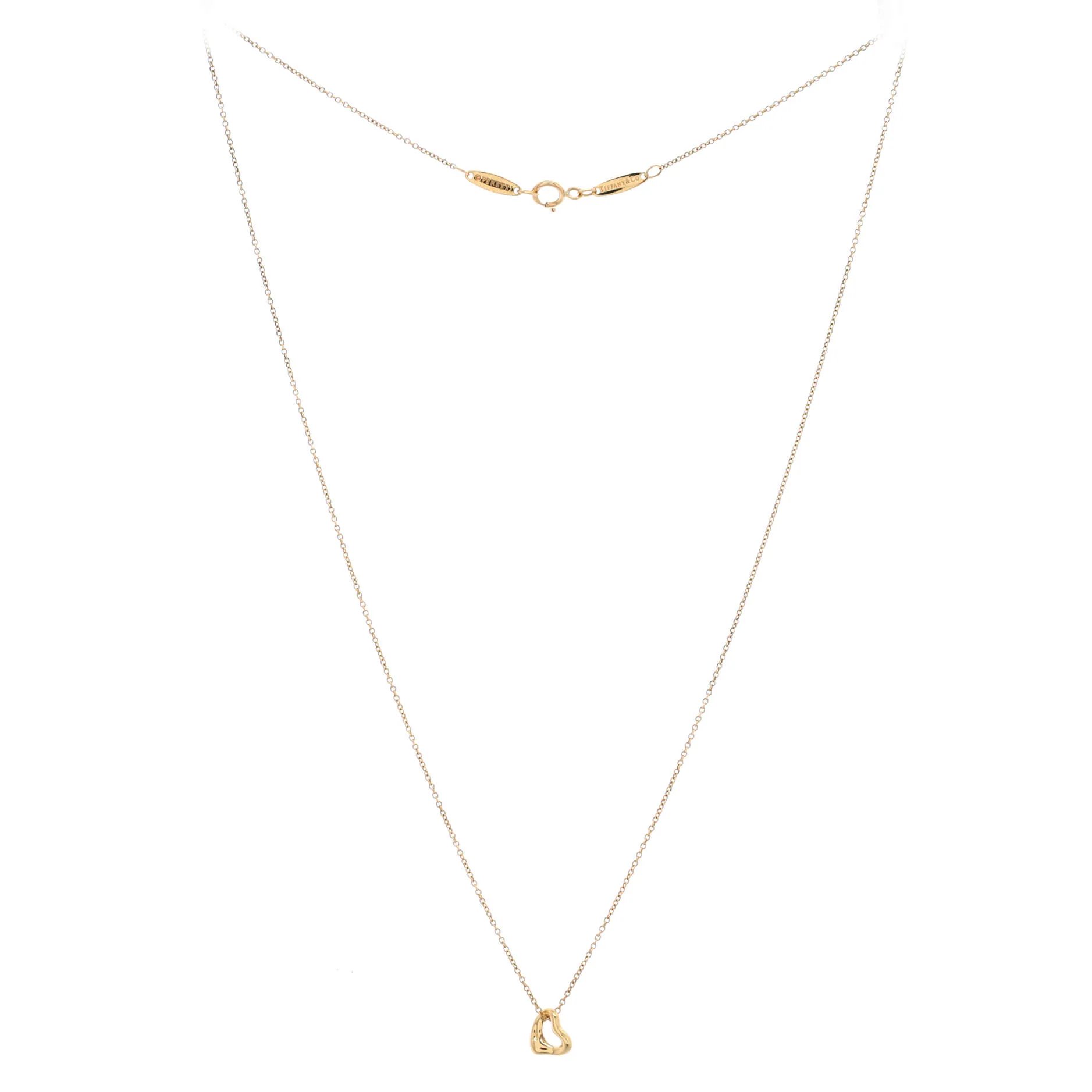 Elsa Peretti Open Heart Pendant Necklace 18K Yellow Gold 7mm - Image 2
