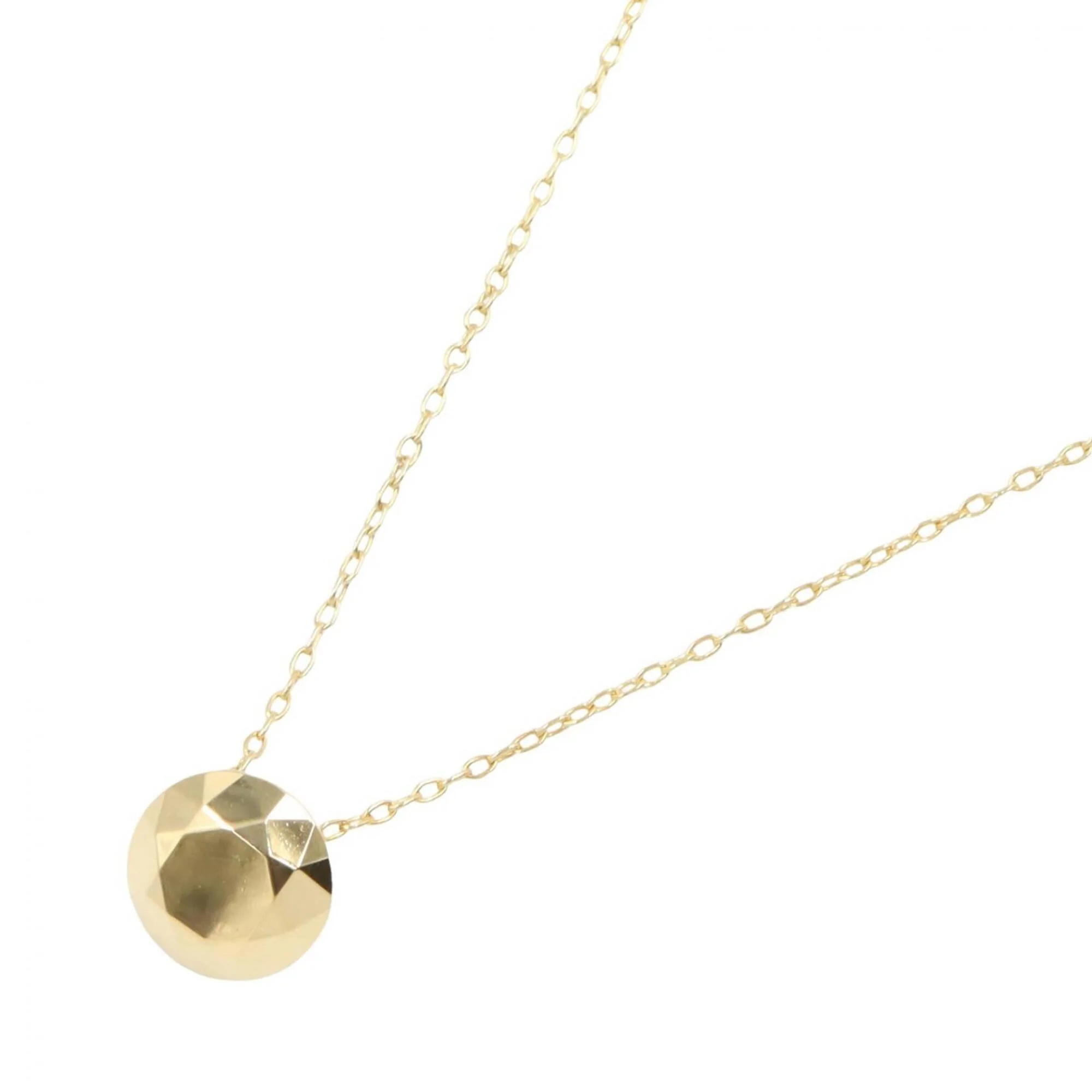 Faceted Pendant Necklace 18K Yellow Gold