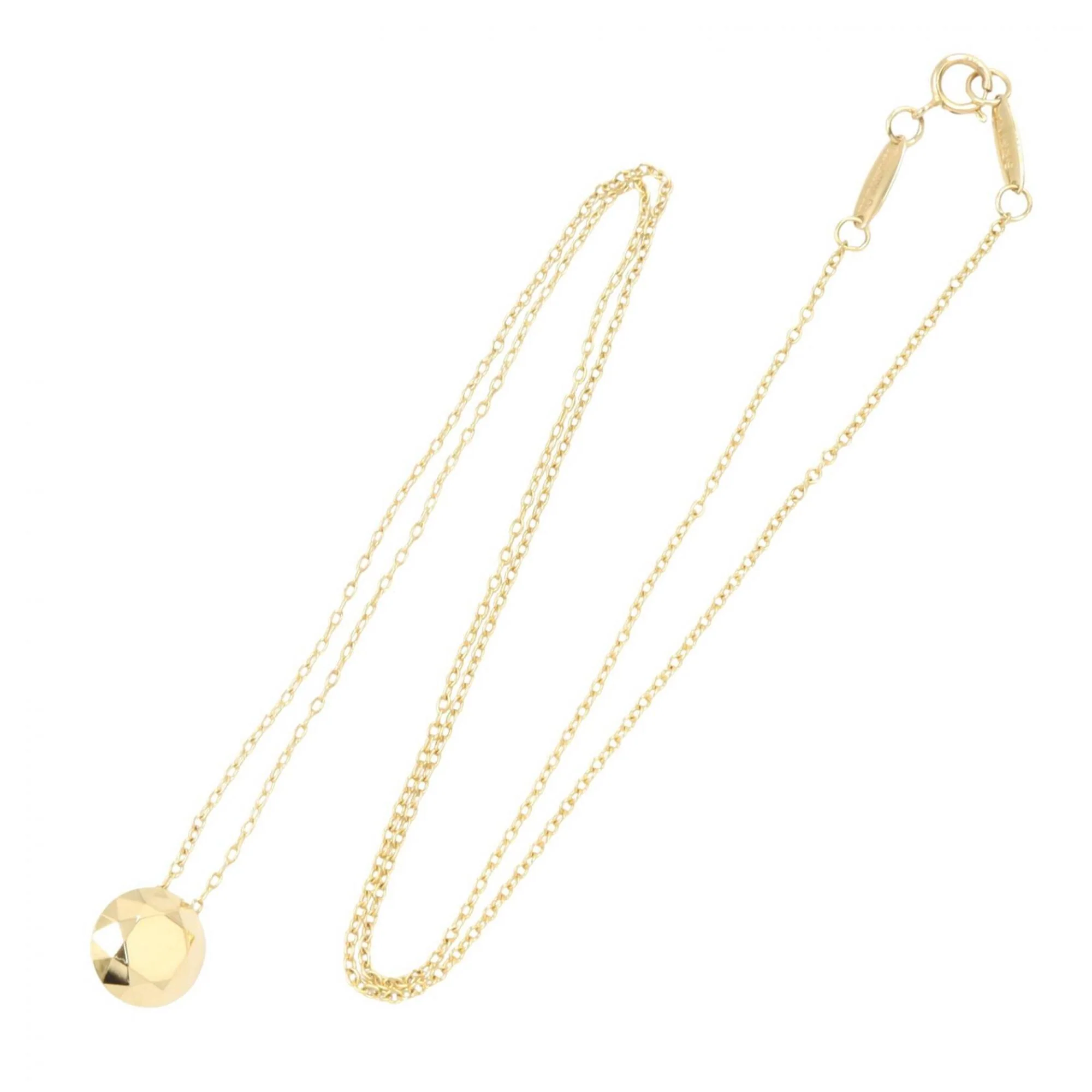 Faceted Pendant Necklace 18K Yellow Gold - Image 2