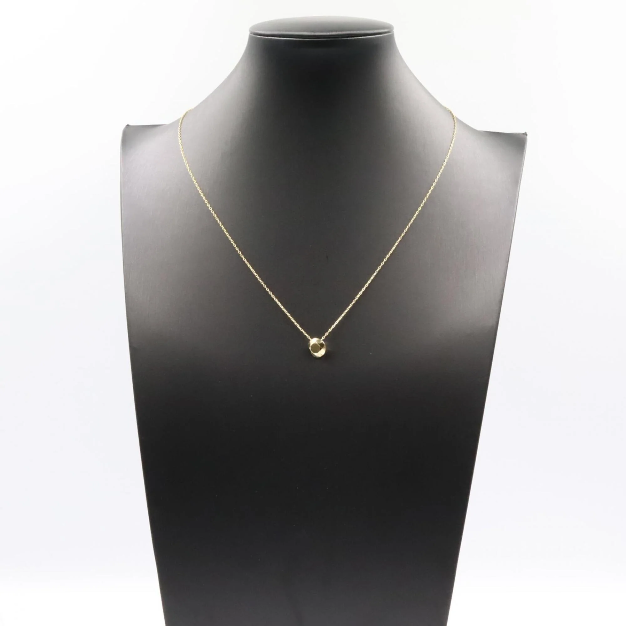 Faceted Pendant Necklace 18K Yellow Gold - Image 7