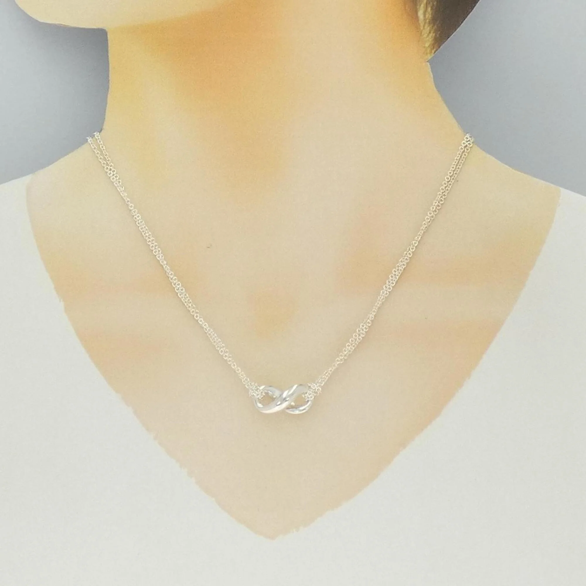 Figure Eight Pendant Necklace Sterling Silver - Image 5
