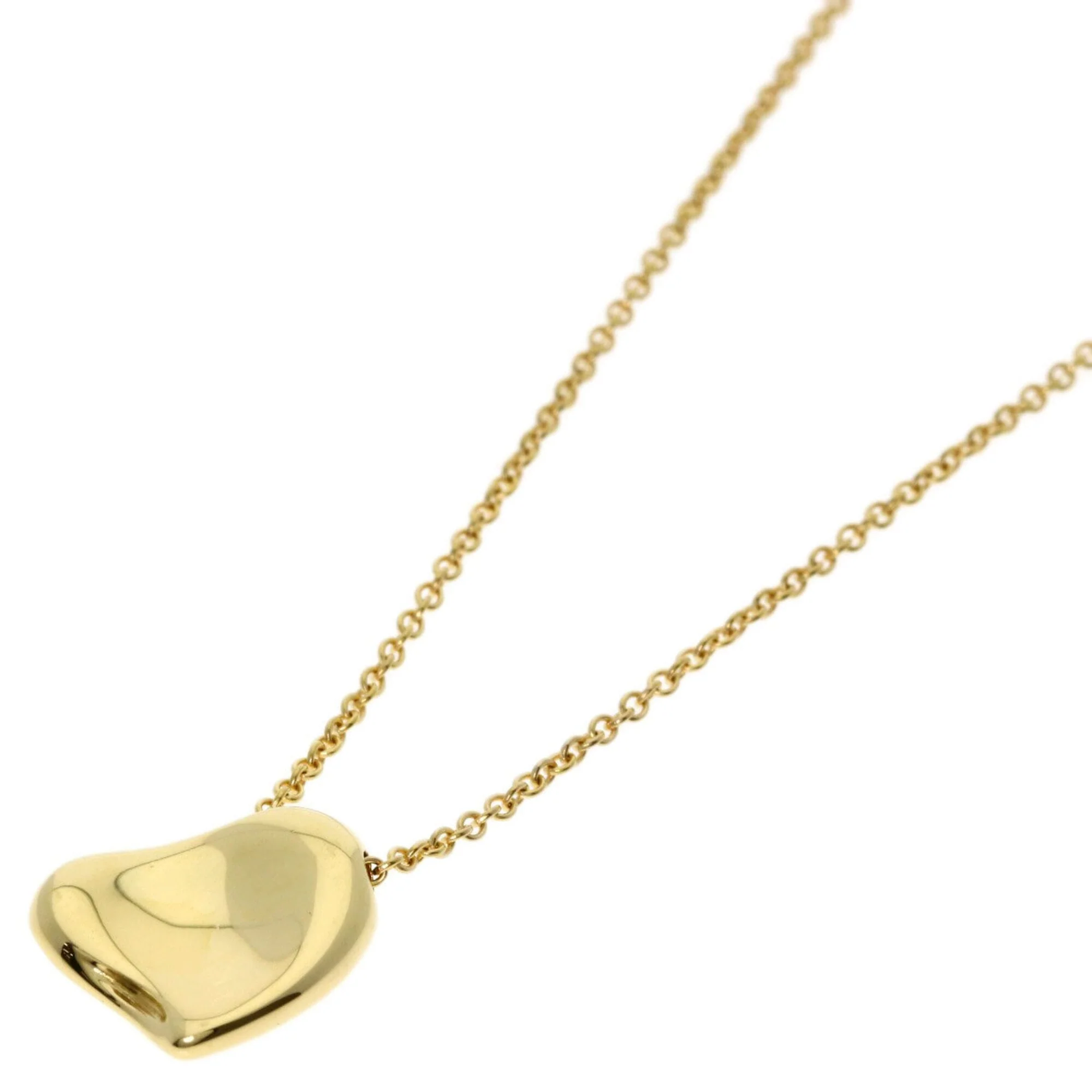 Full Heart Pendant Necklace 18K Yellow Gold