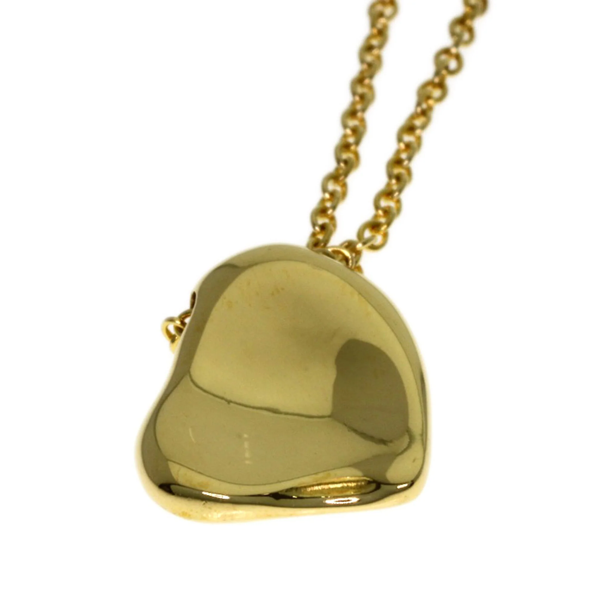 Full Heart Pendant Necklace 18K Yellow Gold - Image 6