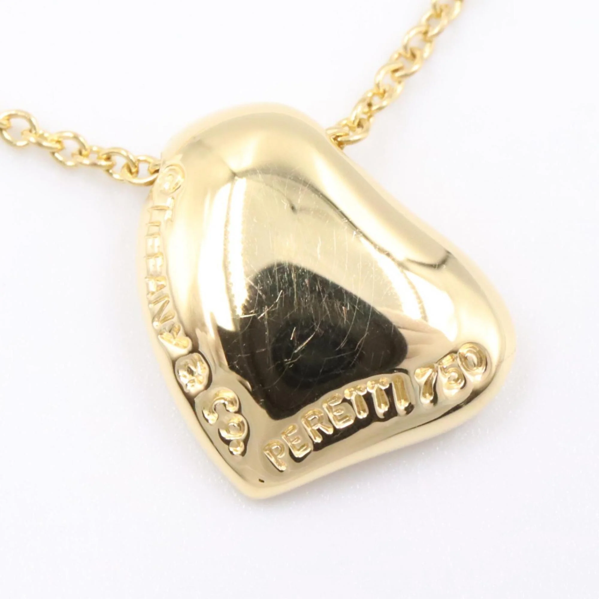 Full Heart Pendant Necklace 18K Yellow Gold - Image 3