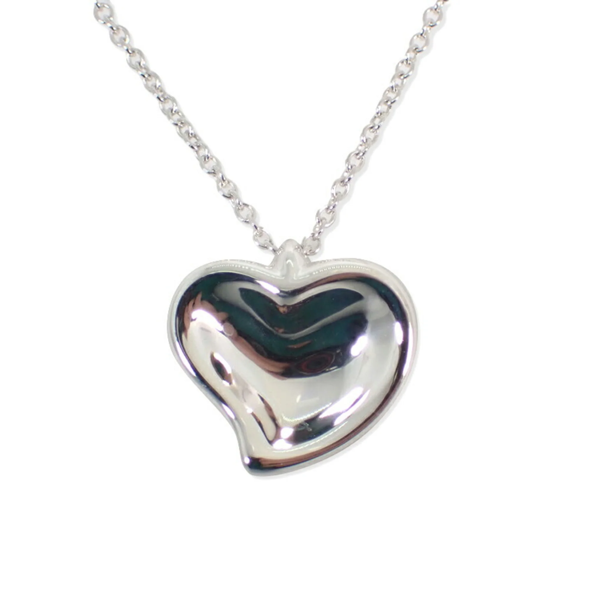 Full Heart Pendant Necklace Sterling Silver - Image 2