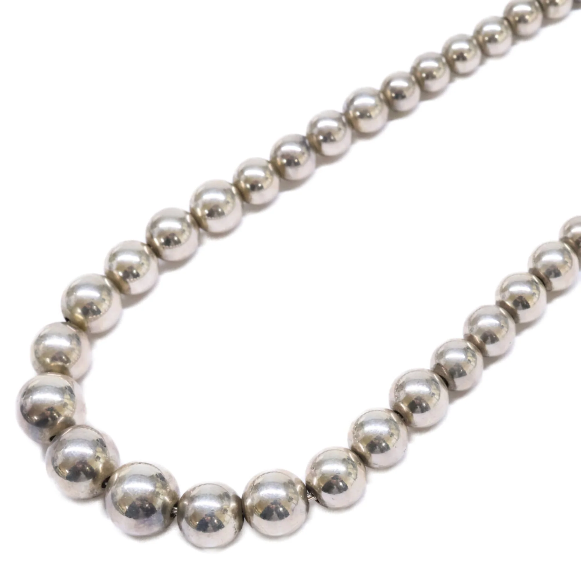 Graduated Ball Pendant Necklace Sterling Silver