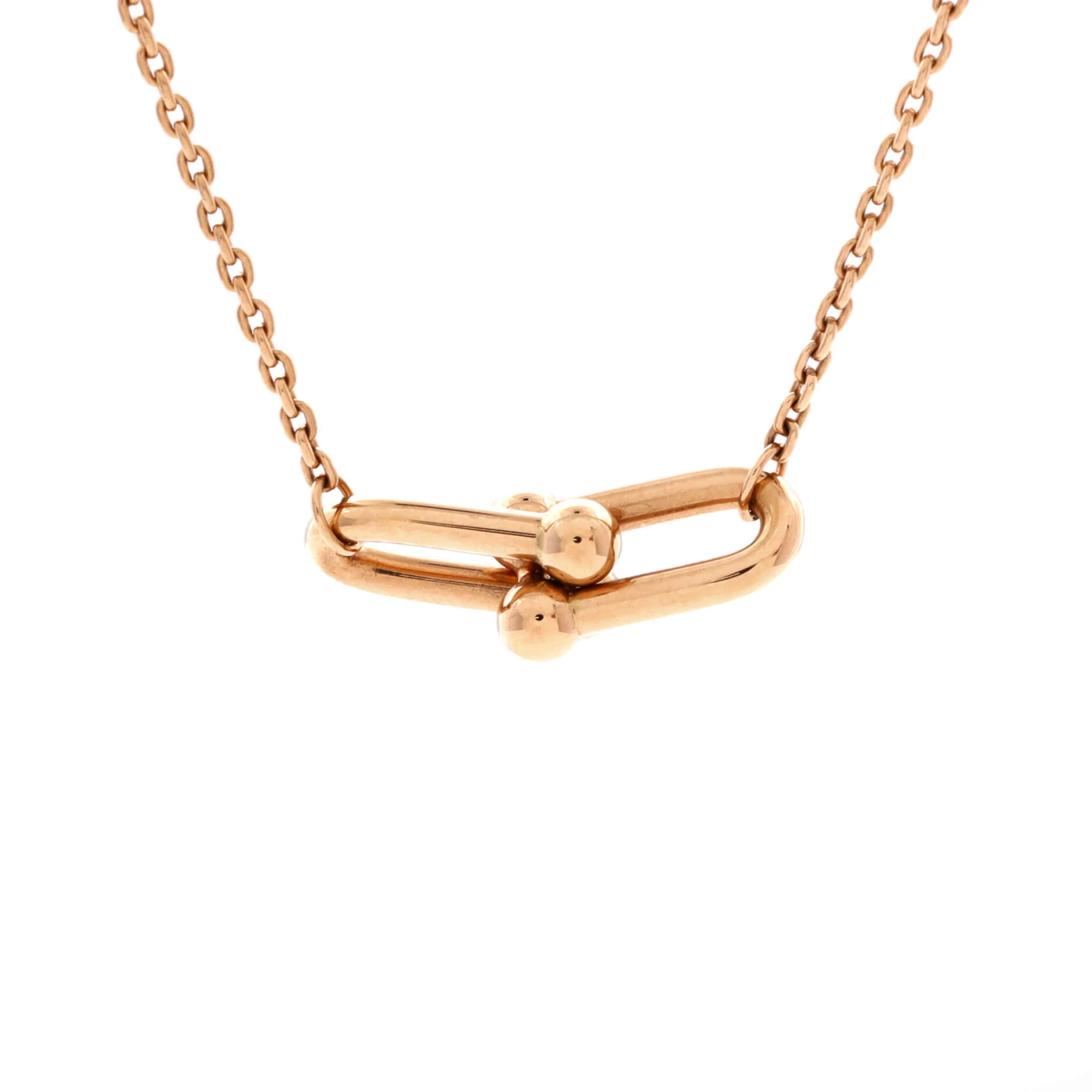 HardWear Double Link Pendant Necklace 18K Rose Gold Small