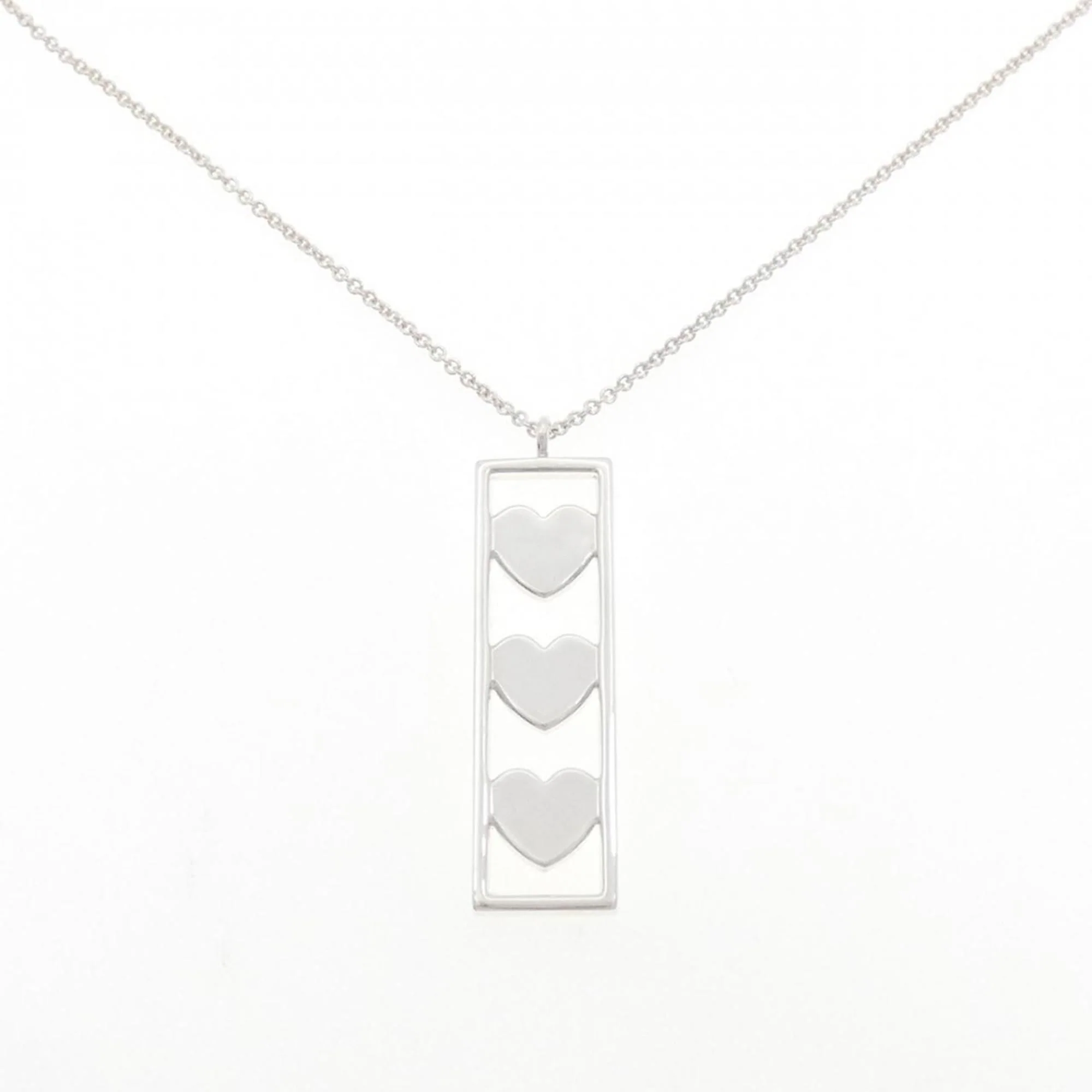 Heart Band Pendant Necklace Sterling Silver