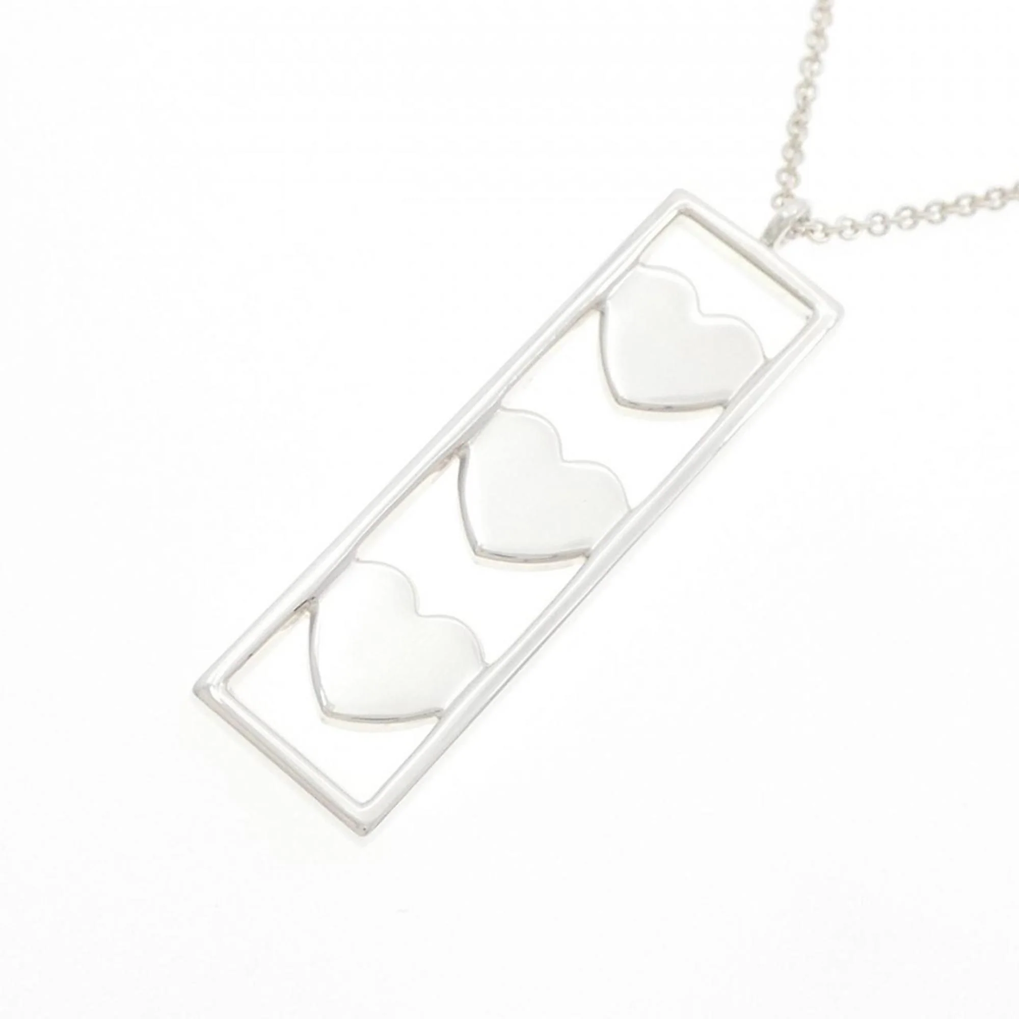 Heart Band Pendant Necklace Sterling Silver - Image 3