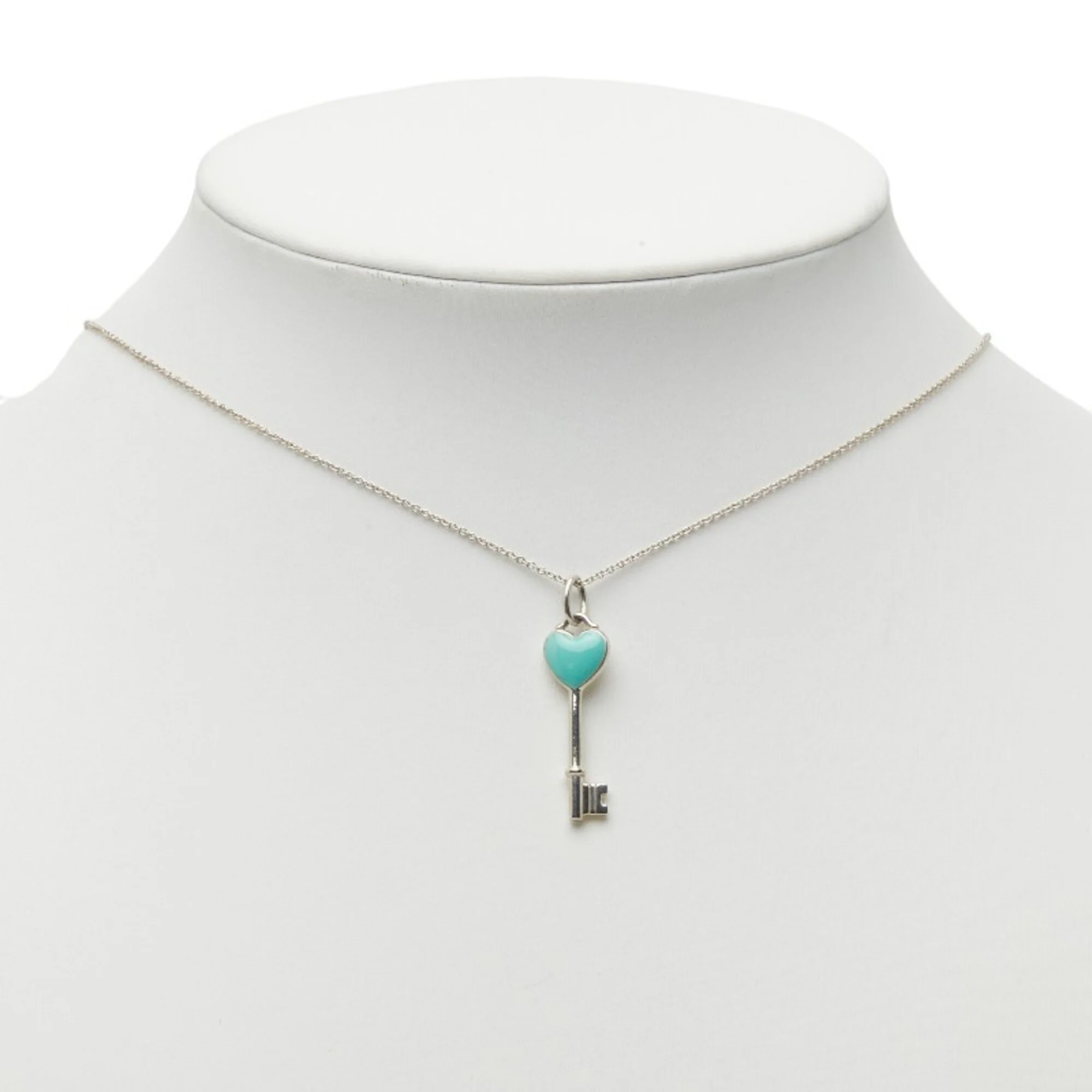 Heart Key Motif Pendant Necklace Sterling Silver - Image 7