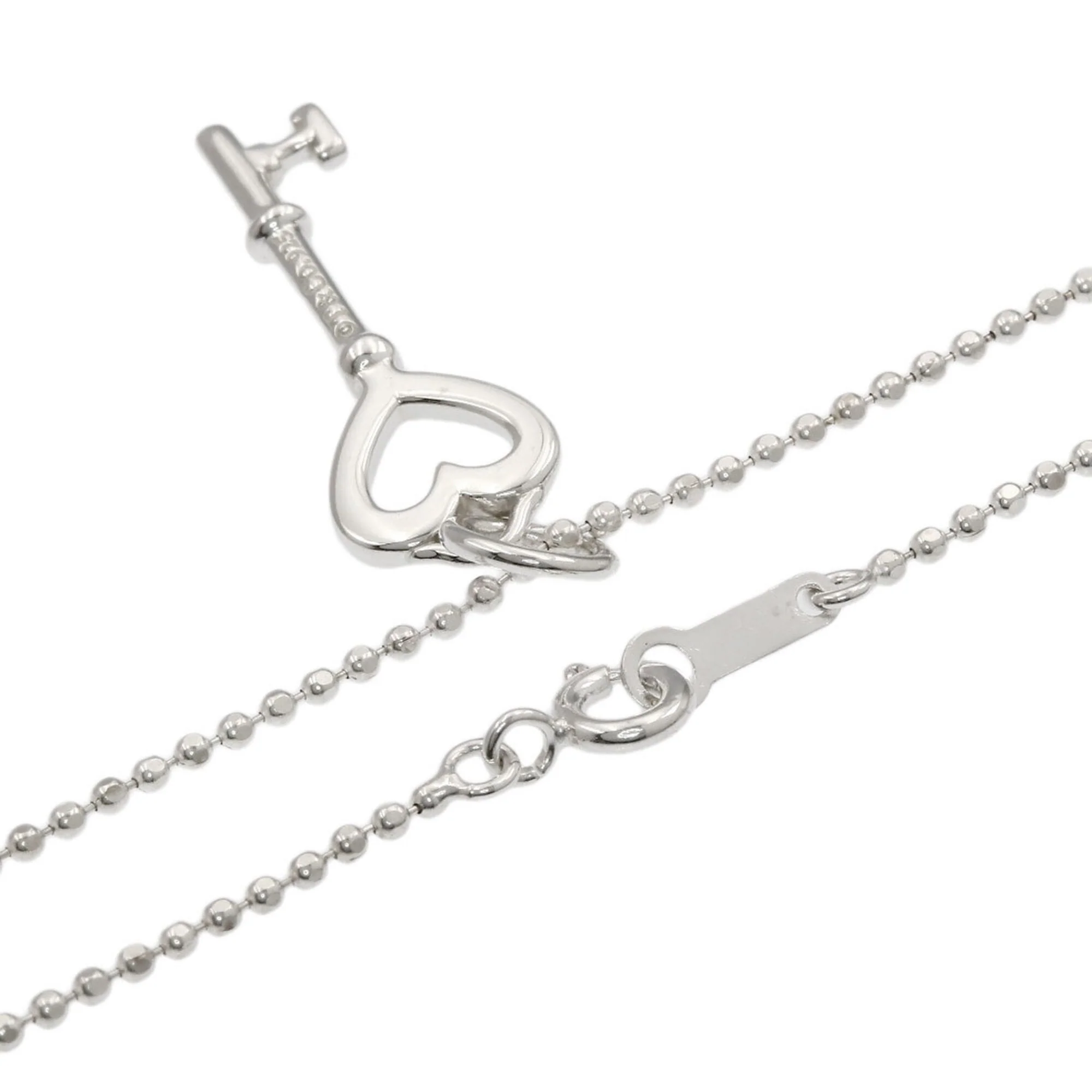 Heart Key Pendant Necklace Silver - Image 2