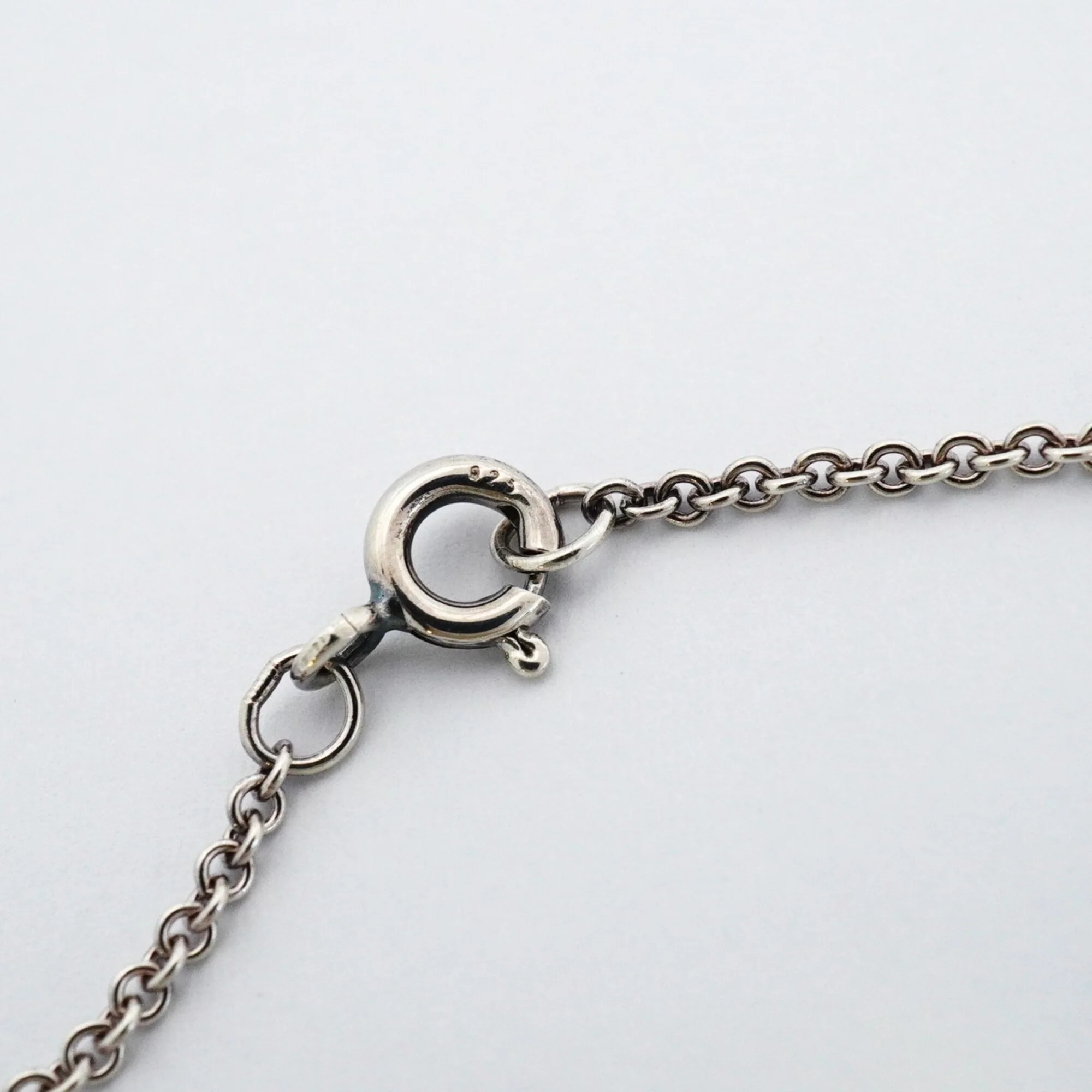 Heart Link Lariat Pendant Necklace Sterling Silver - Image 4
