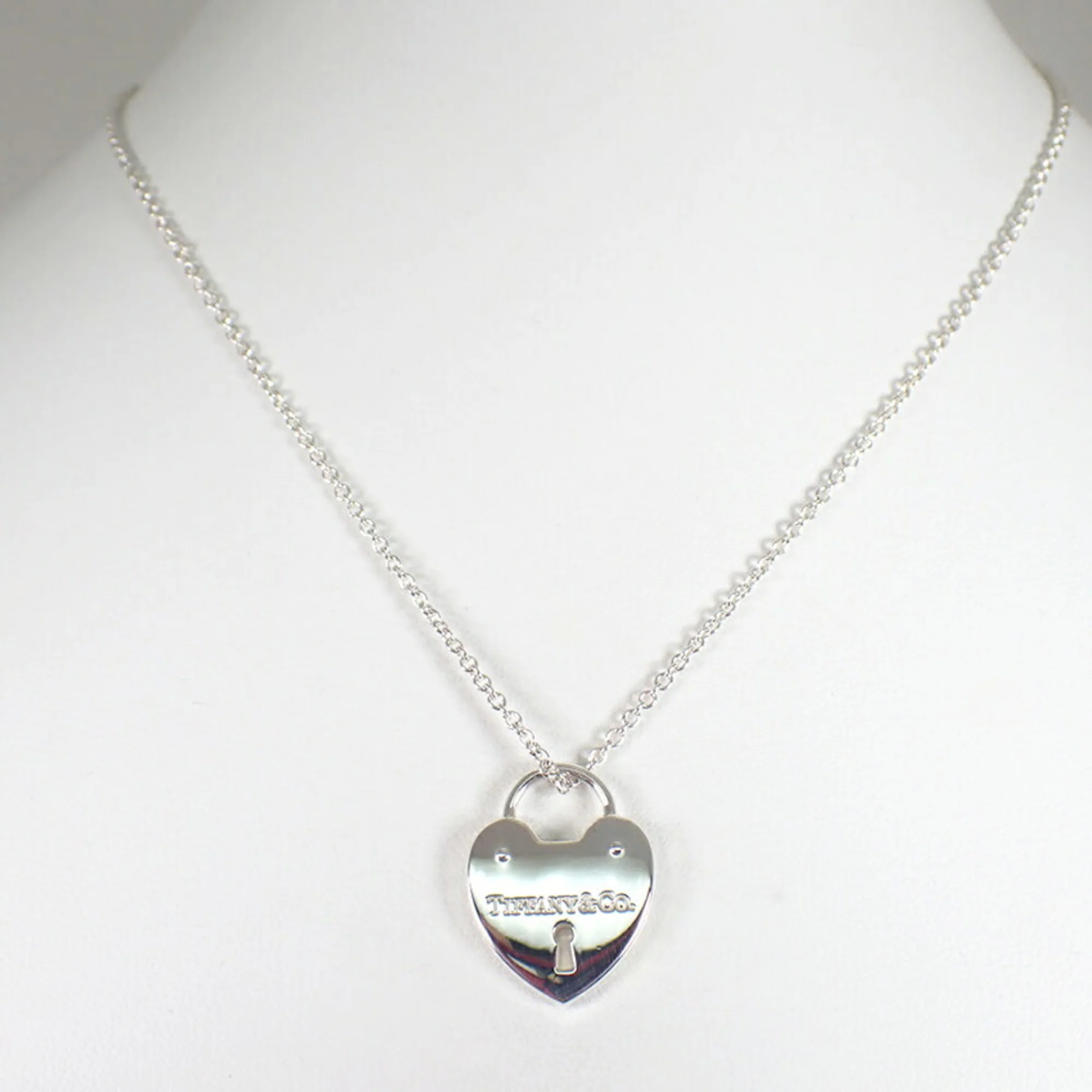 Heart Lock Pendant Necklace Sterling Silver - Image 3