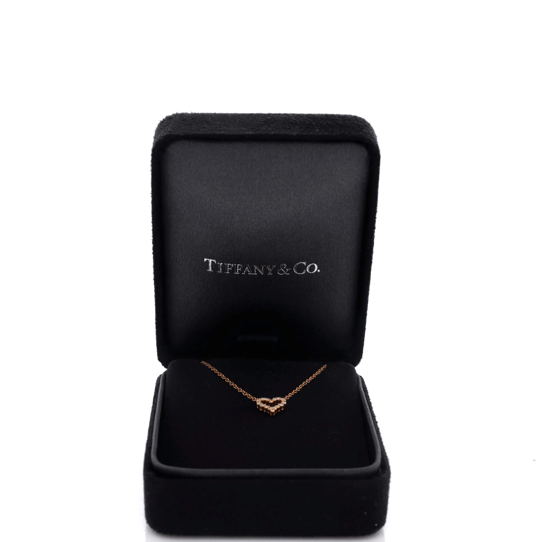 Heart Pendant Necklace 18K Rose Gold and Diamond Extra Mini - Image 2