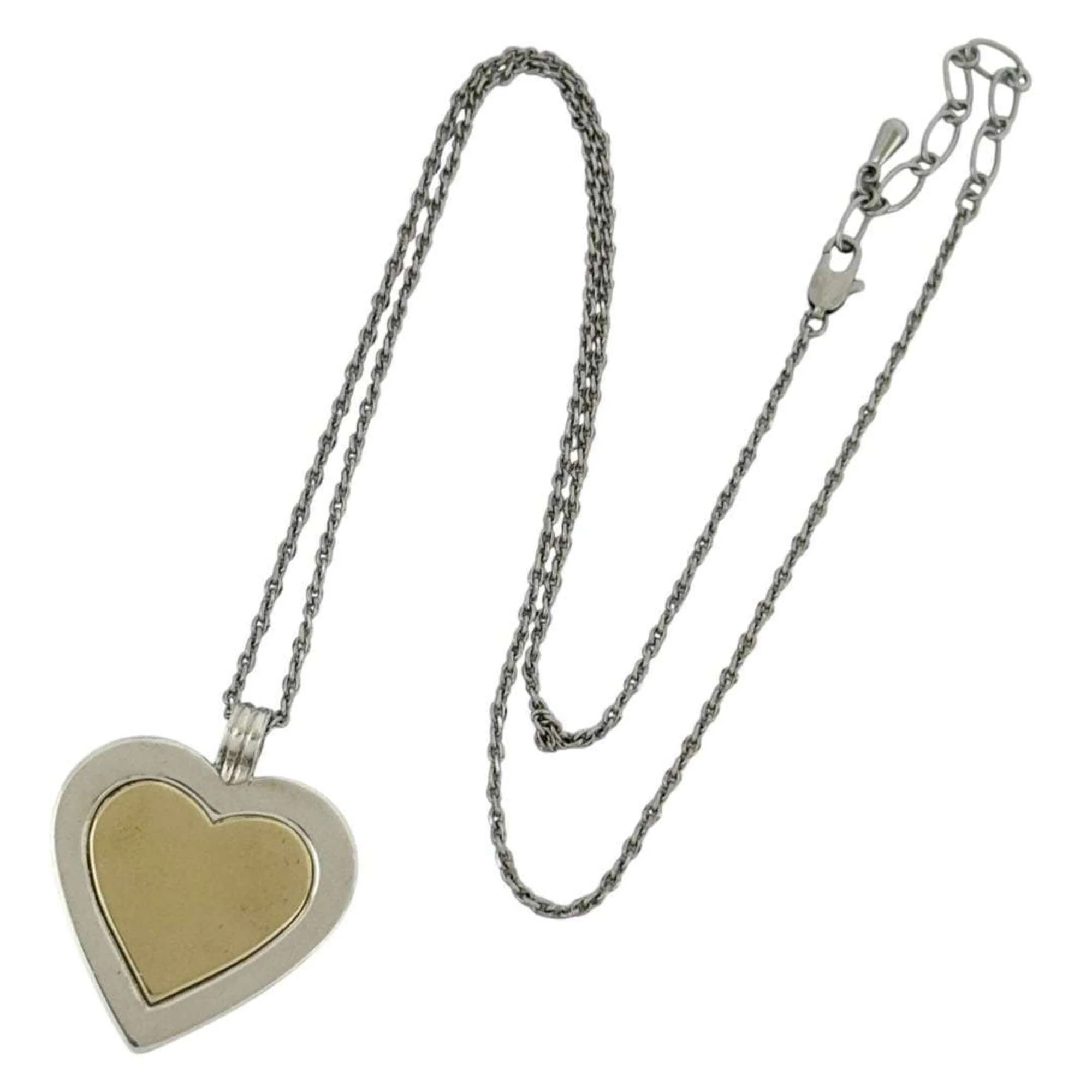 Heart Pendant Necklace Metal and Sterling Silver - Image 2