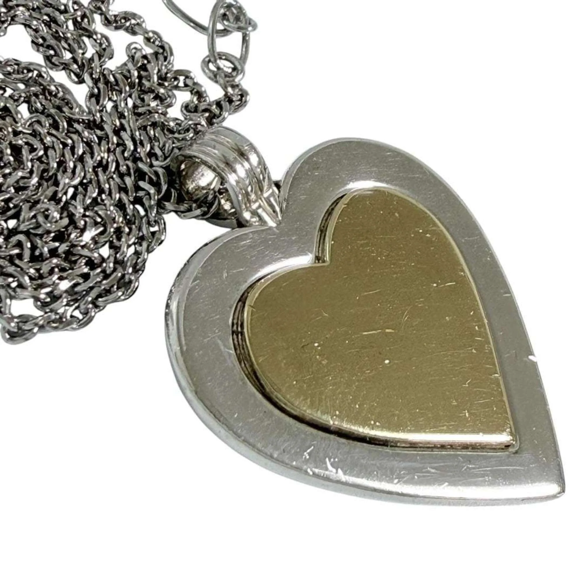 Heart Pendant Necklace Metal and Sterling Silver - Image 5