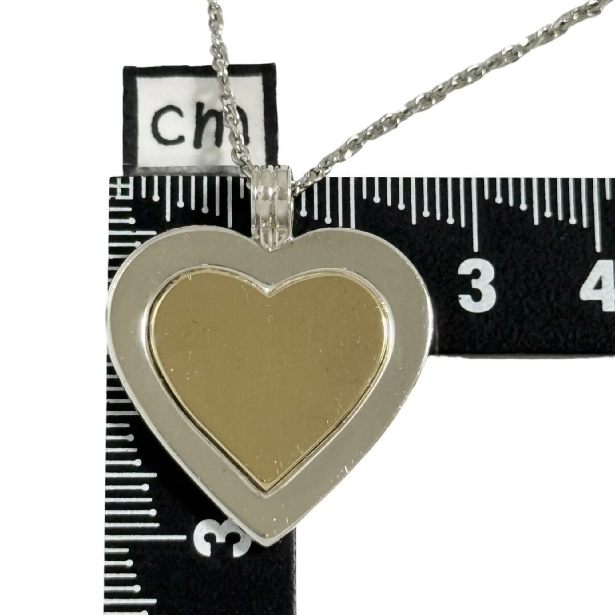 Heart Pendant Necklace Metal and Sterling Silver - Image 9