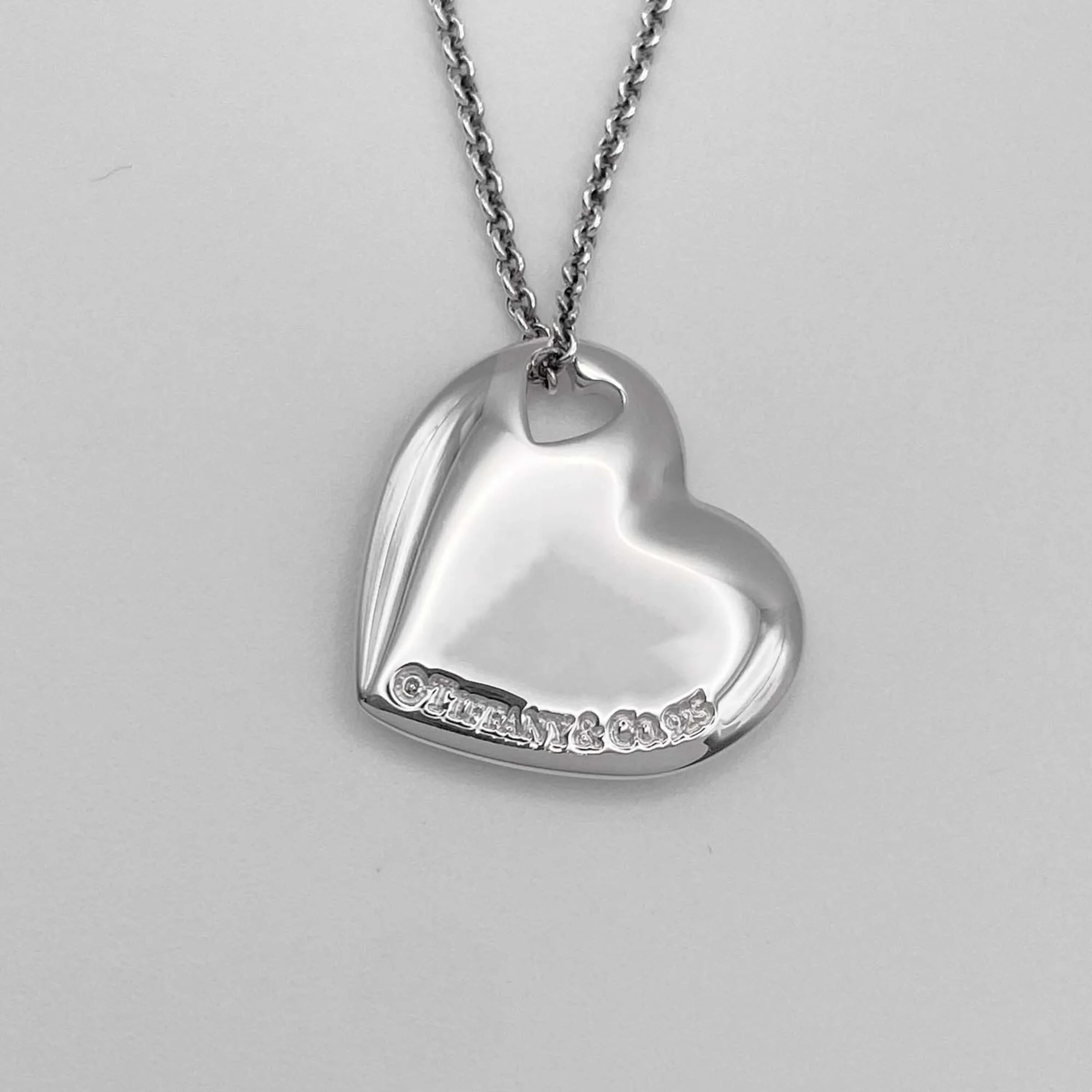 Heart Pendant Necklace Sterling Silver - Image 3