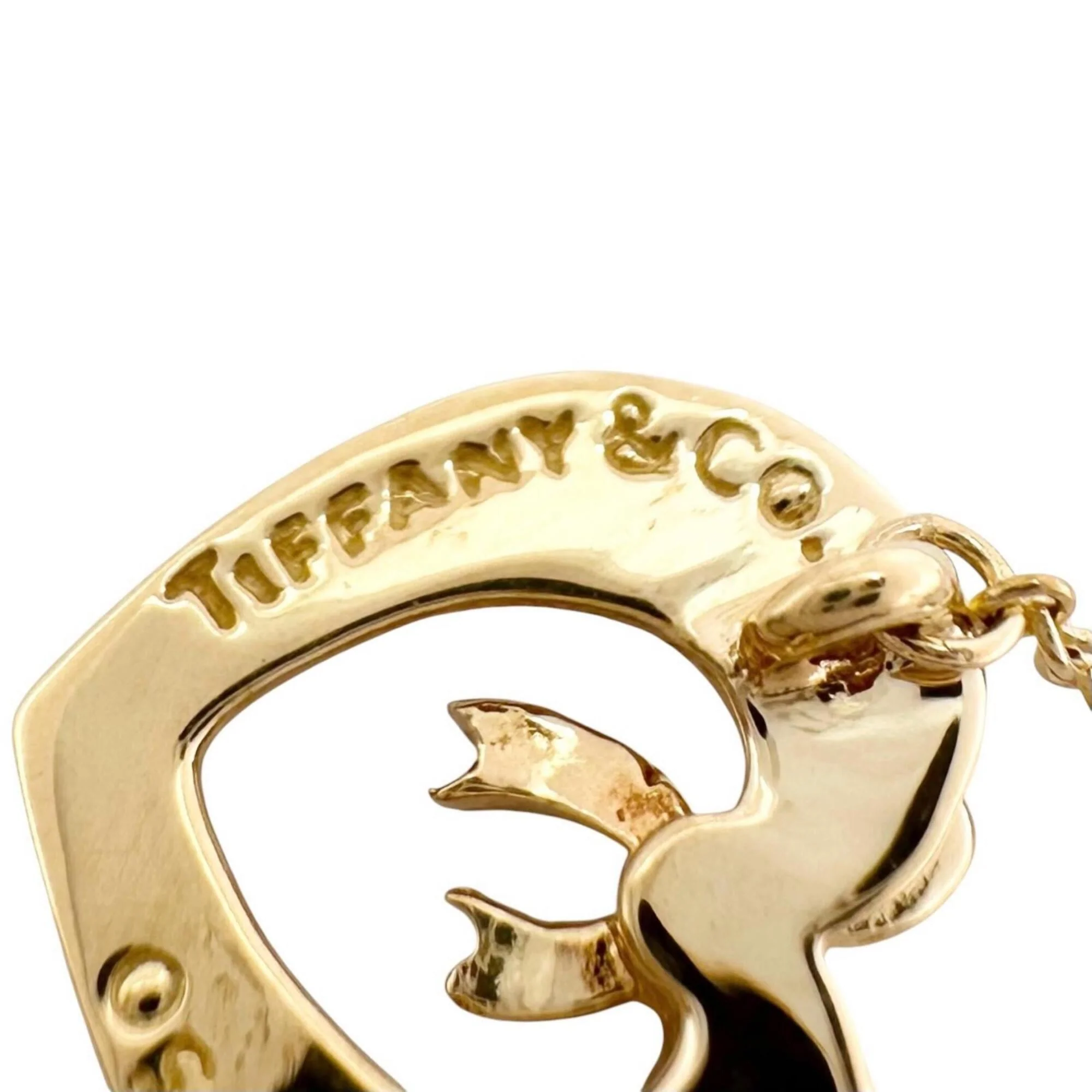 Heart Ribbon Pendant Necklace 18K Gold - Image 8