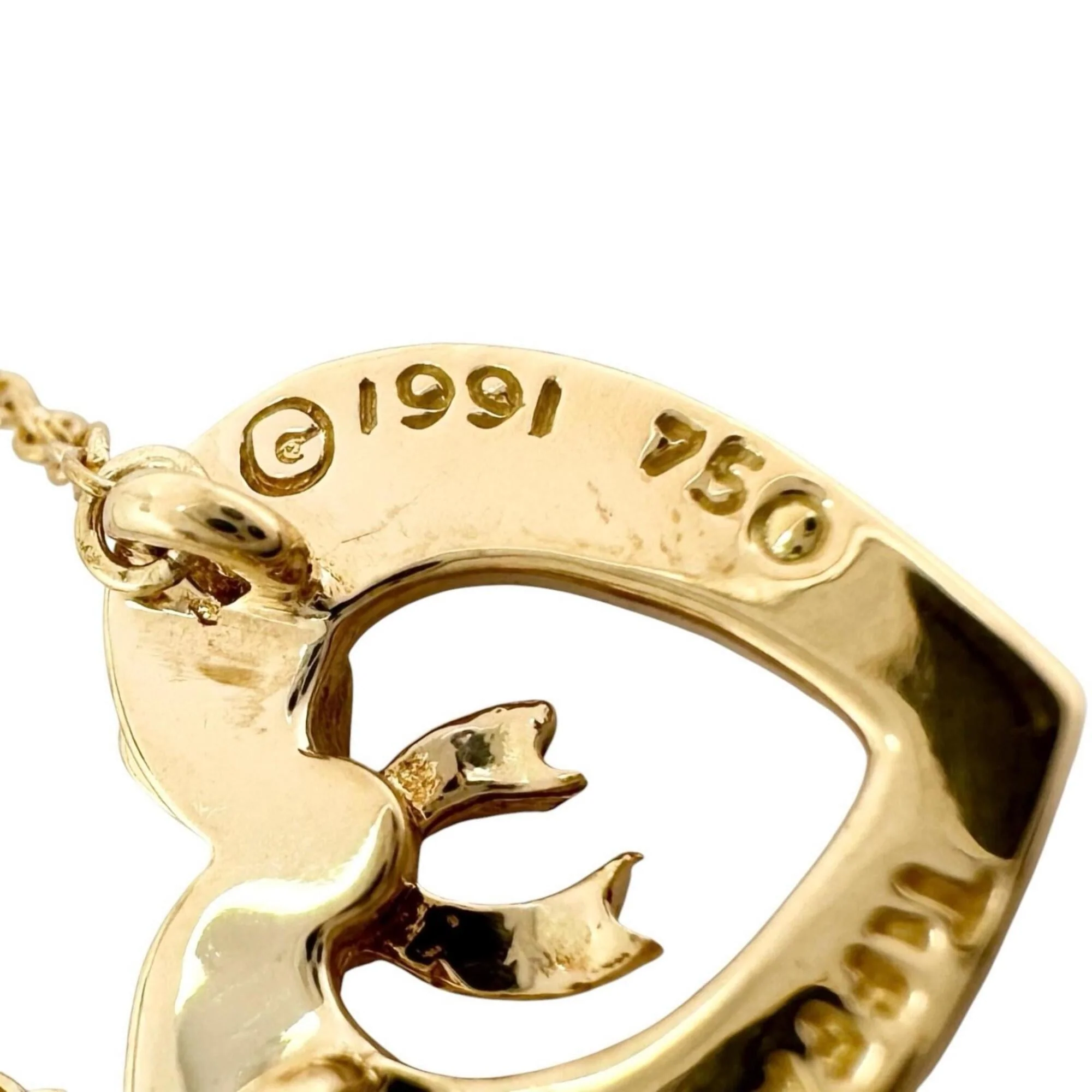 Heart Ribbon Pendant Necklace 18K Gold - Image 9