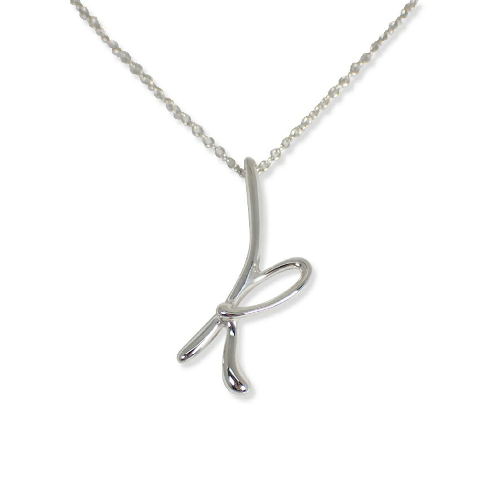 Initial K Pendant Necklace Sterling Silver