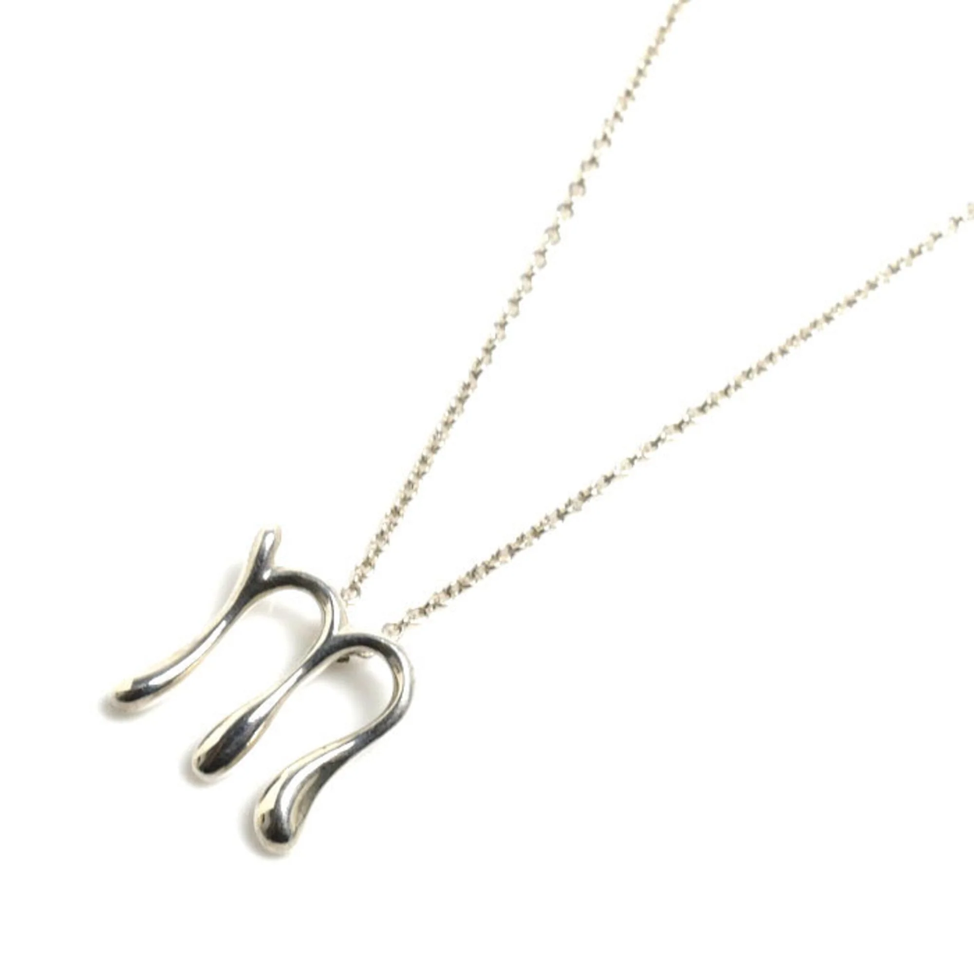 Initial M Pendant Necklace Sterling Silver 42cm
