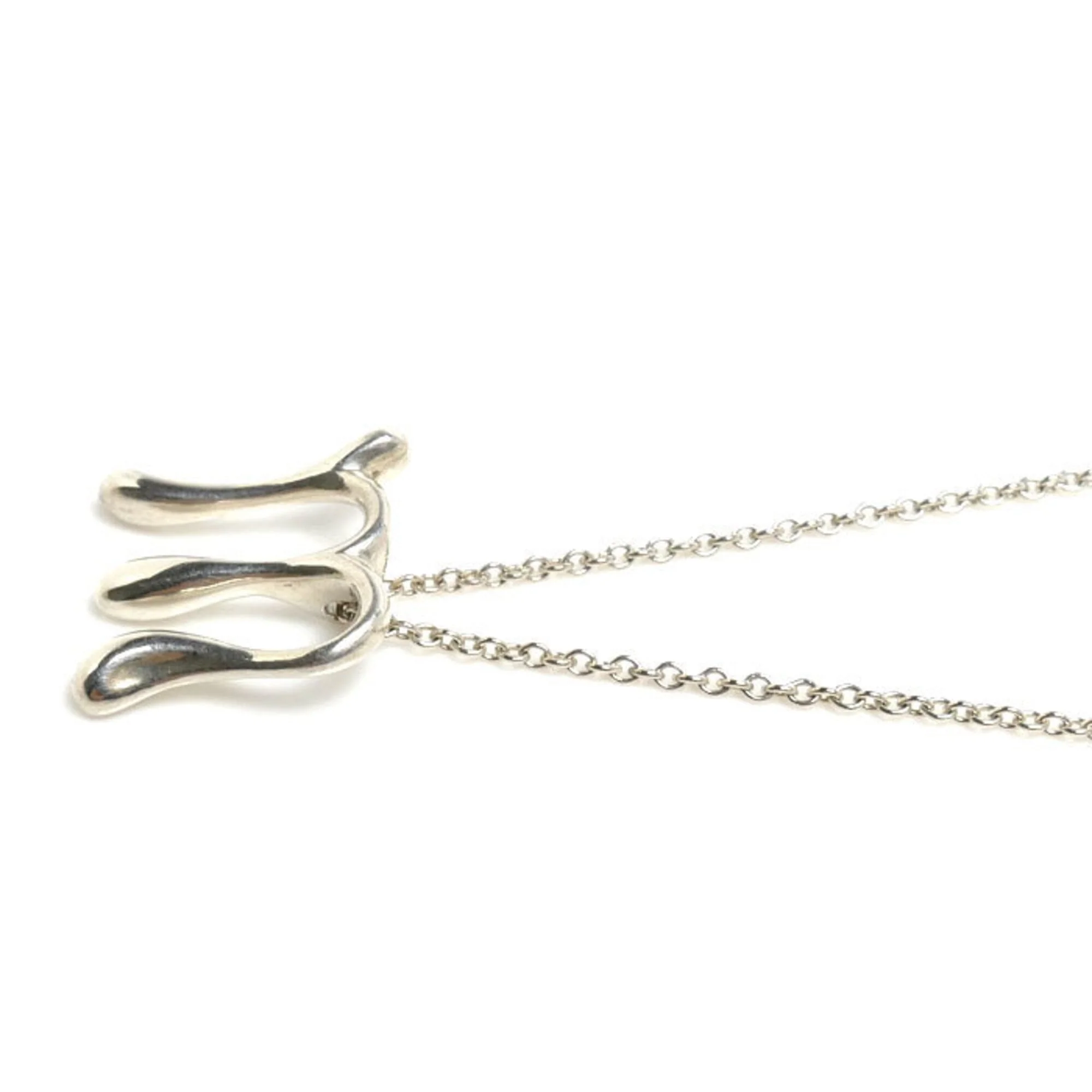 Initial M Pendant Necklace Sterling Silver 42cm - Image 2
