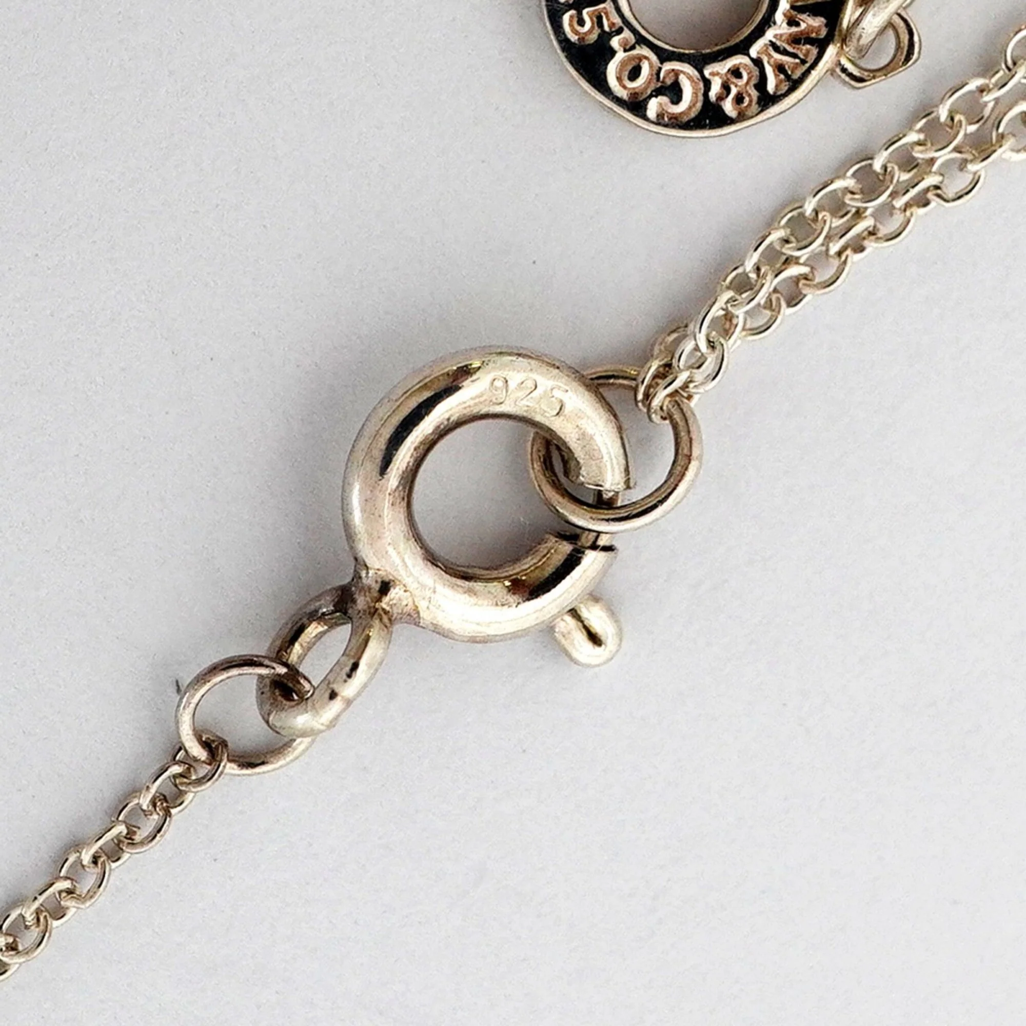 Interlocking Drop Circle Pendant Necklace Sterling Silver - Image 4